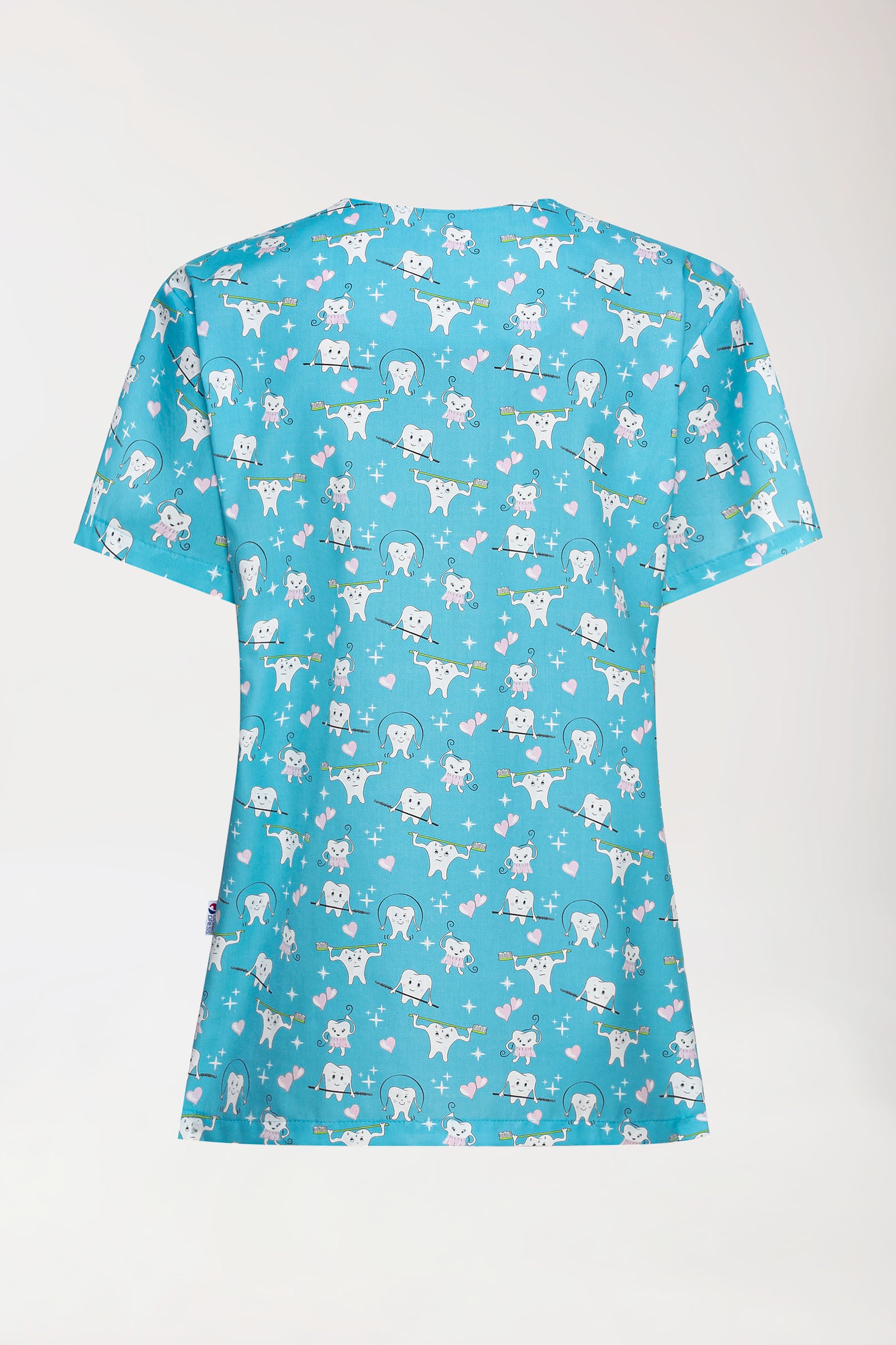 Leichter Schlupfkasack Damen - Alloverprint türkis/weiß/rosa