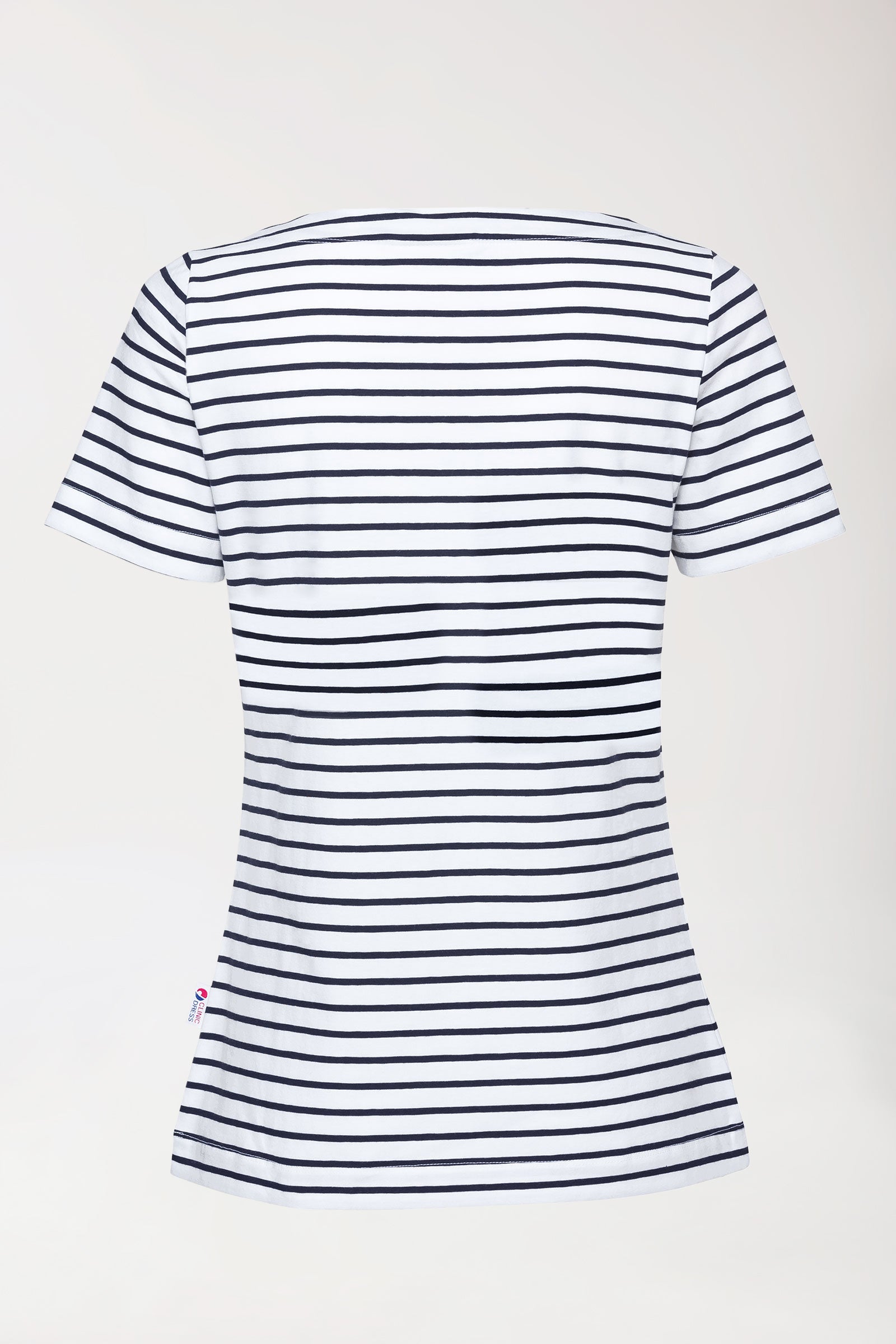 Shirt Damen - 1/2 Arm weiß/navy, Rückansicht 