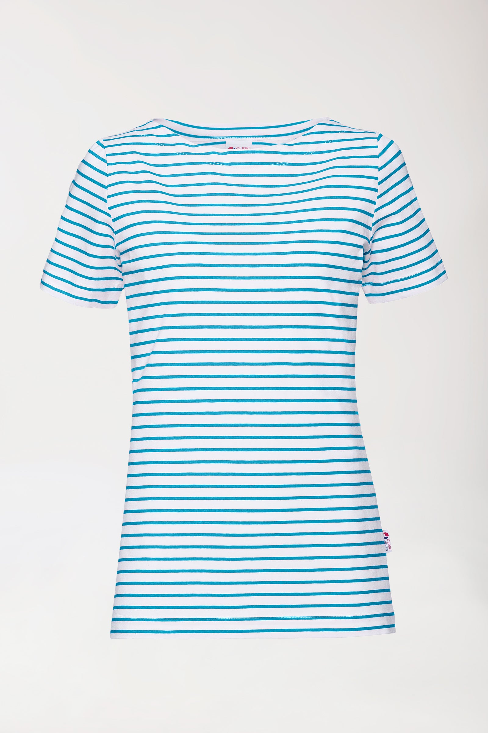 Shirt Damen - 1/2 Arm weiß/türkis