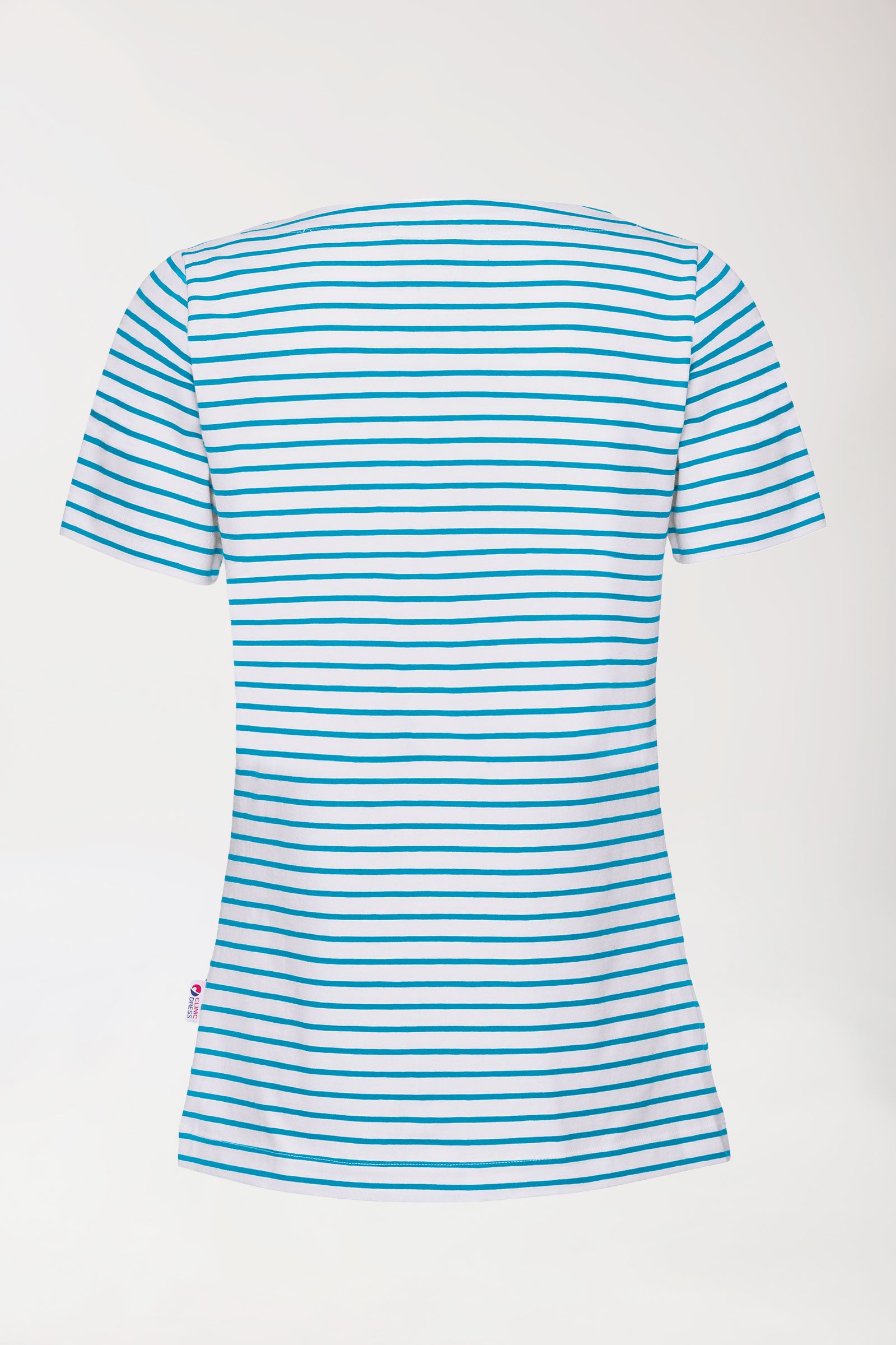 Shirt Damen - 1/2 Arm weiß/türkis, Rückansicht 
