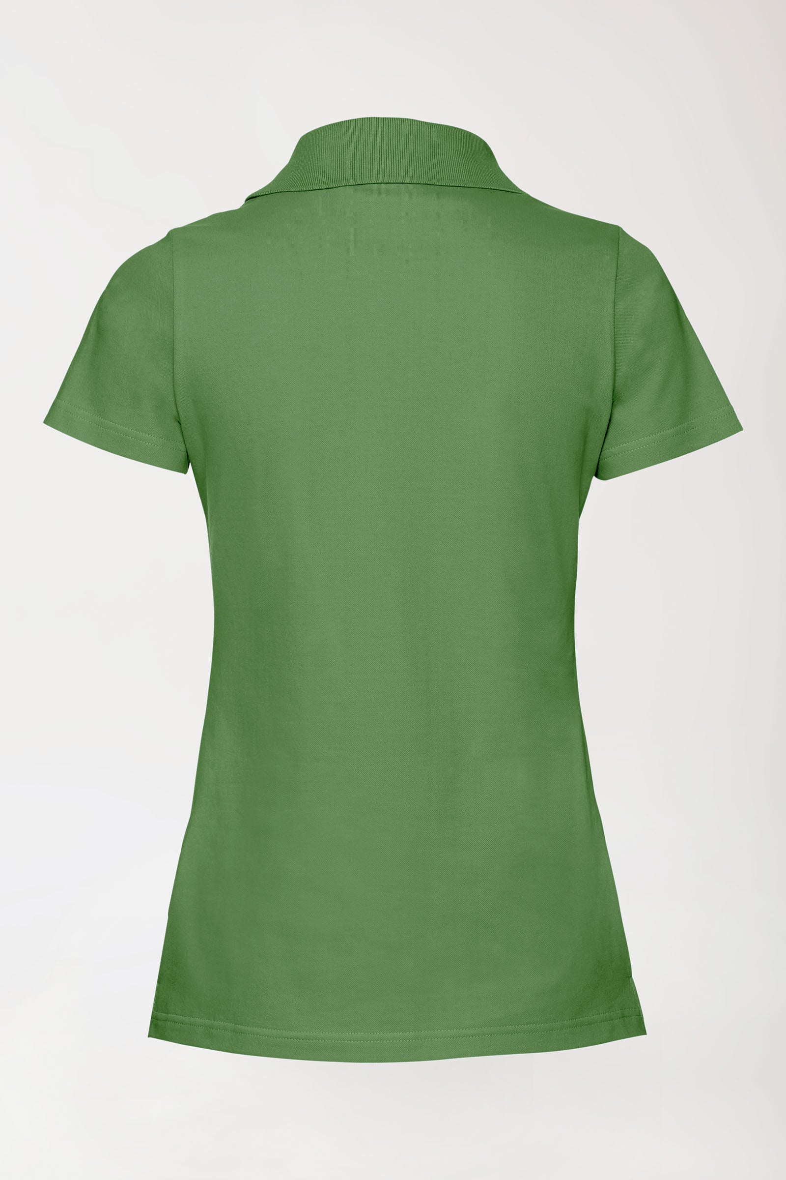 Stretch Shirt Damen - Polokragen wiesengrün, Rückansicht 