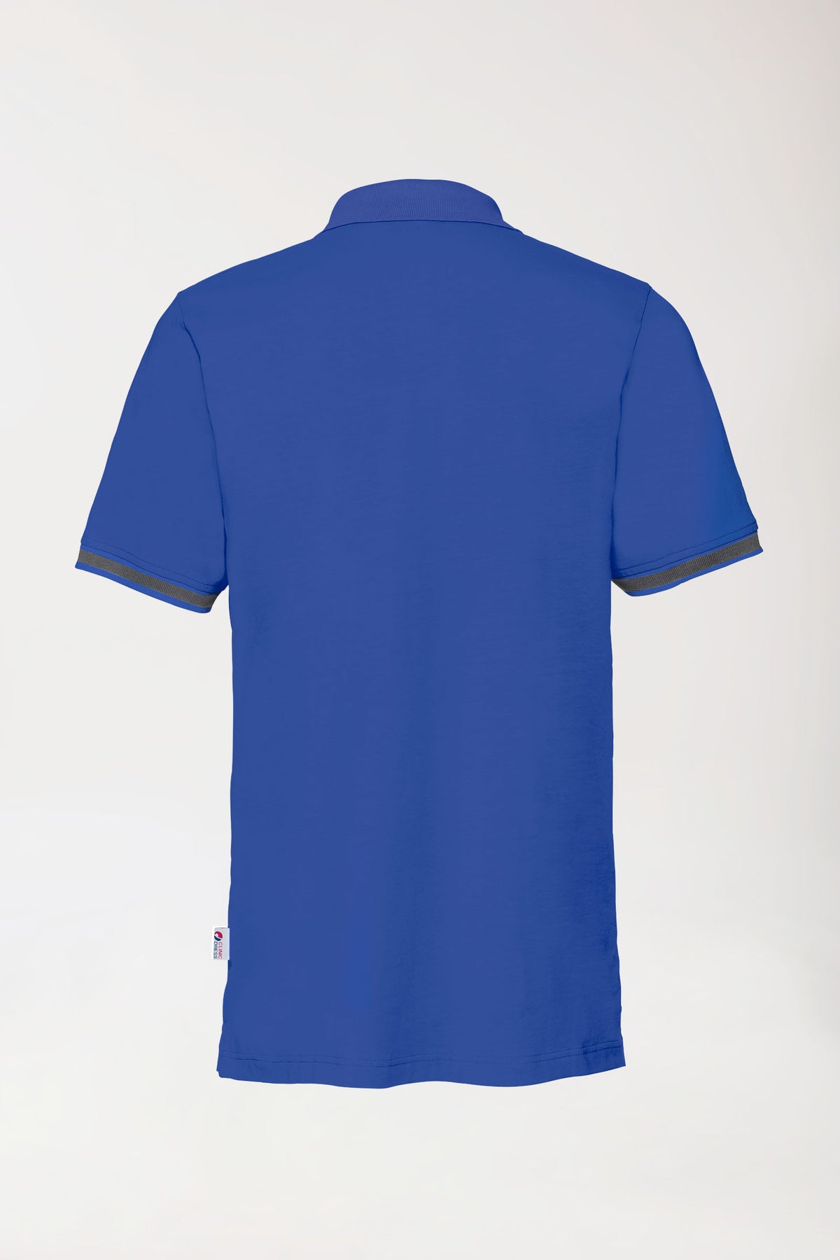 Stretch Shirt Herren - Polokragen königsblau/dunkelgrau melange