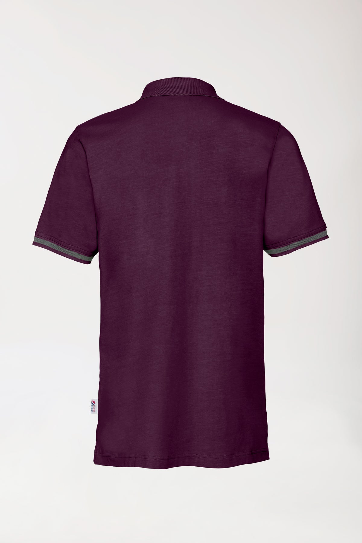 Stretch Shirt Herren - Polokragen pflaume/dunkelgrau melange, Rückansicht 