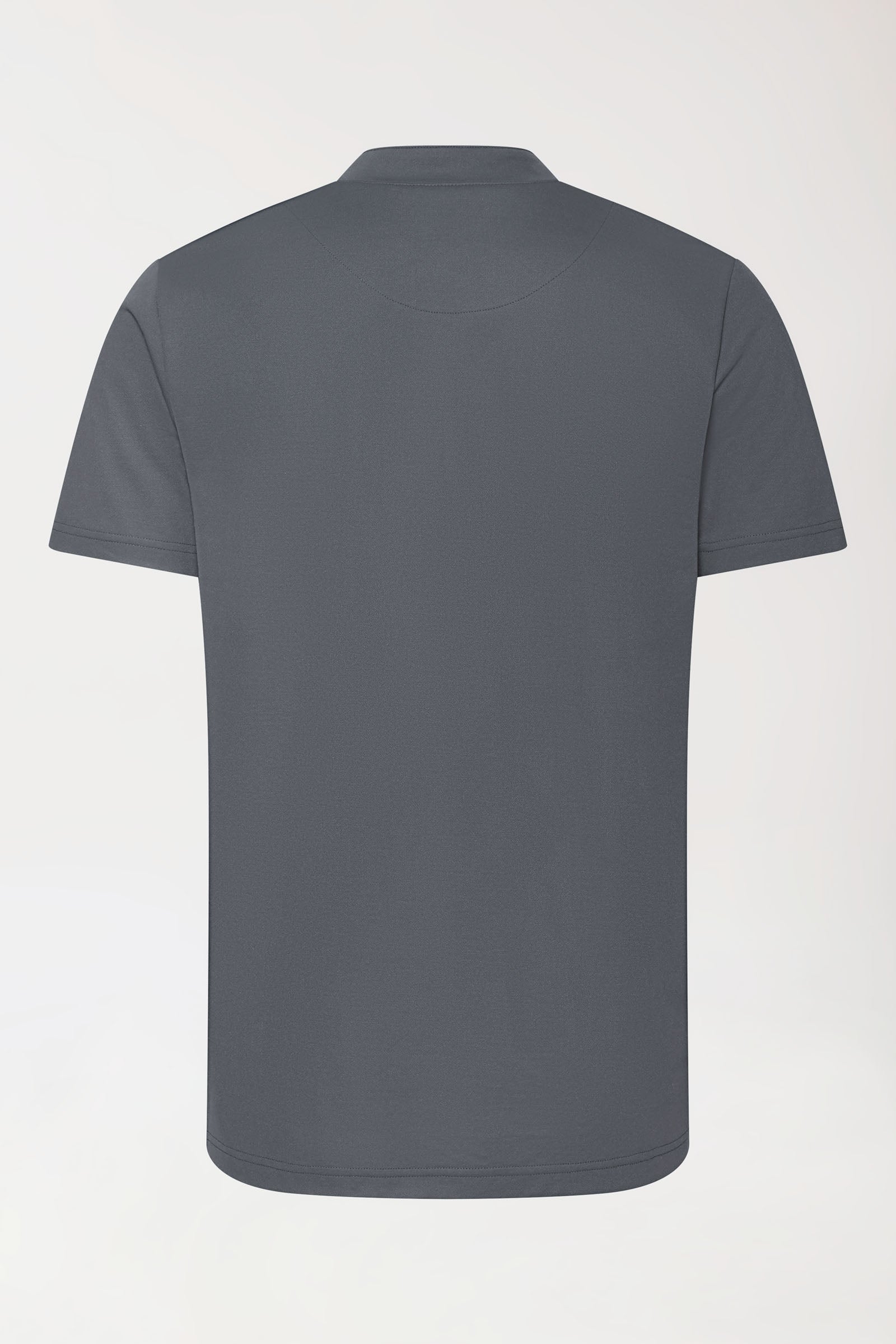 COMFY FLEX Stretch Shirt Herren - Stehkragen steingrau, Rückansicht 