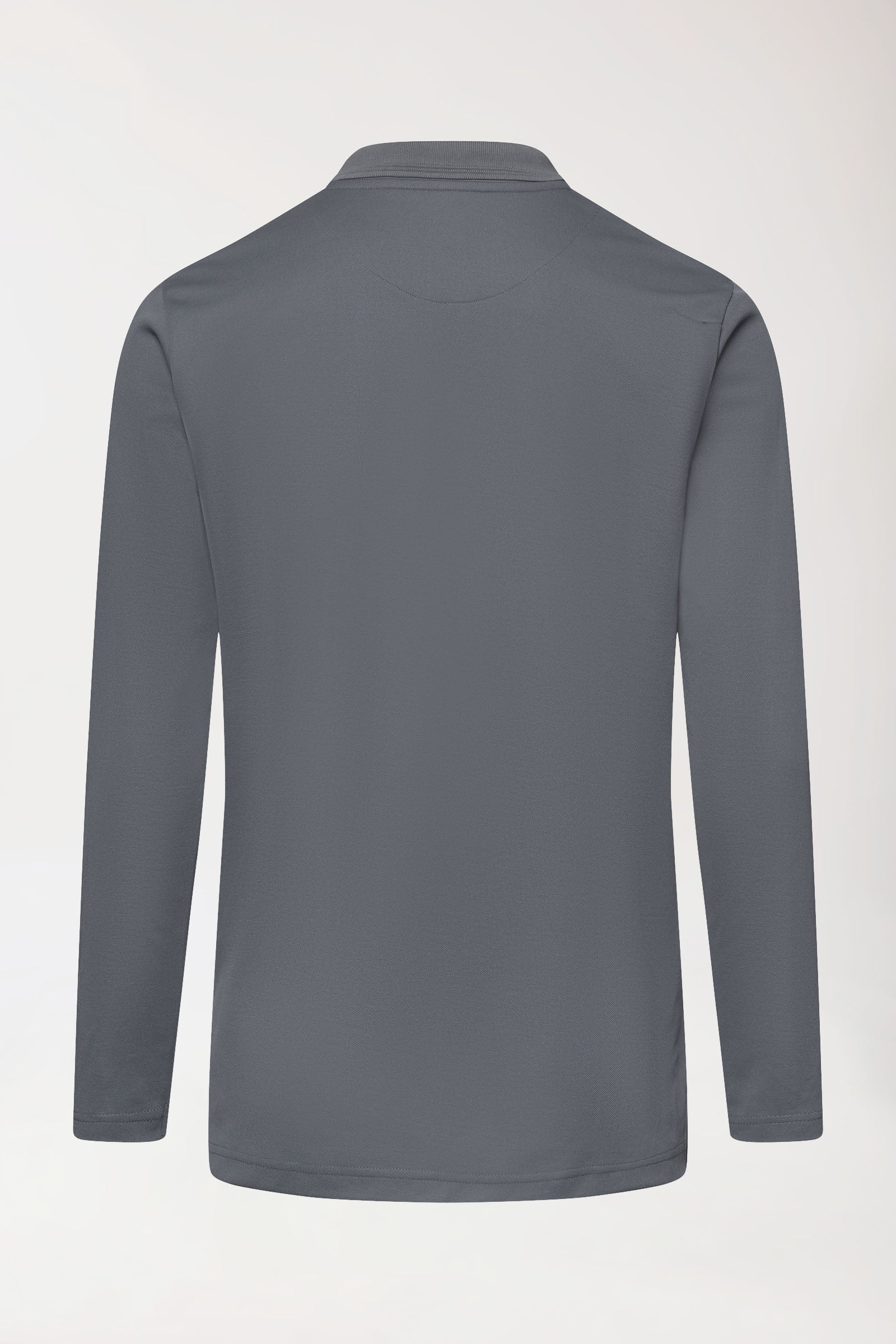 COMFY FLEX Stretch Longsleeve Herren - Polokragen steingrau