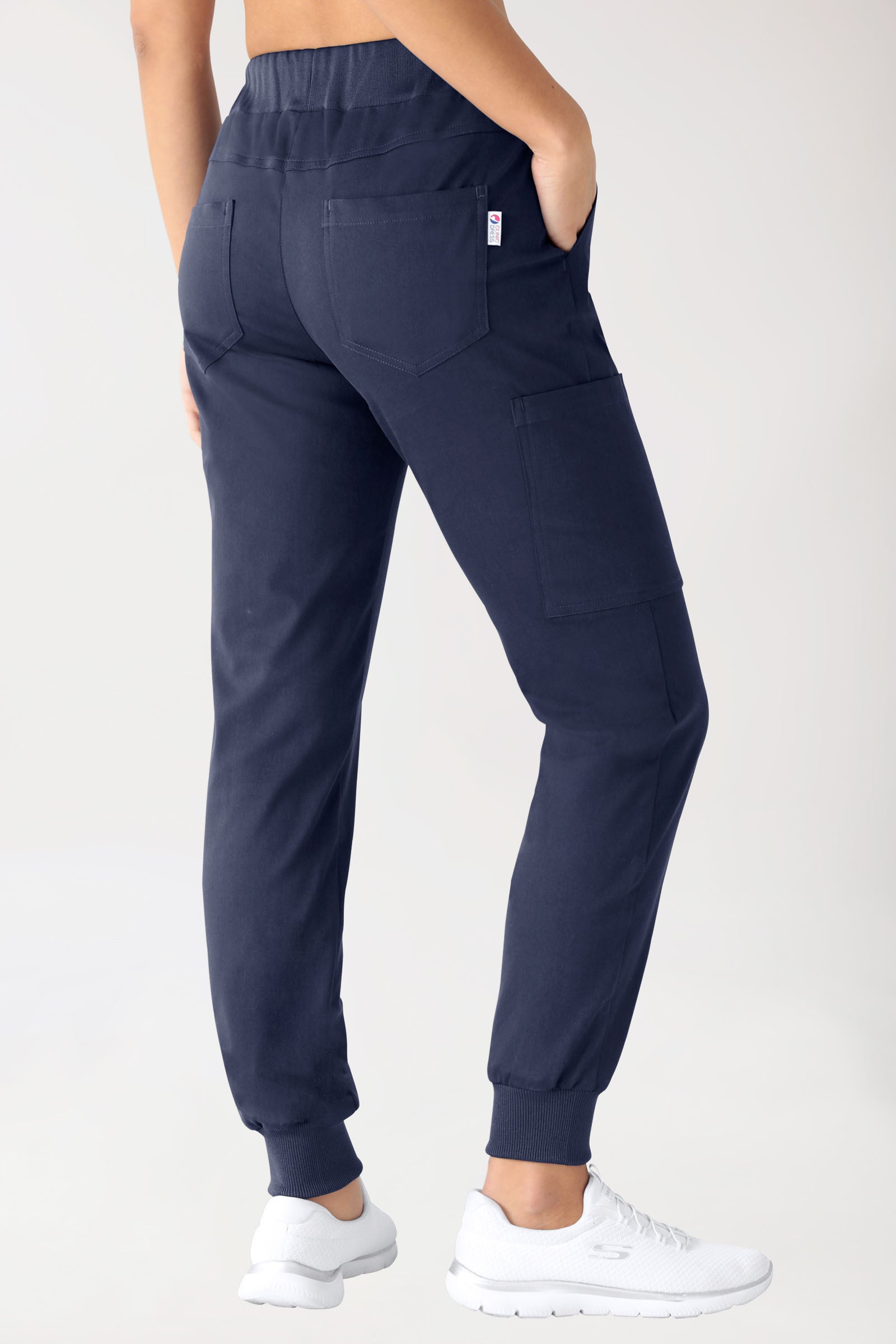 Stretch Hose Damen - Jogpants navy, Rückansicht 