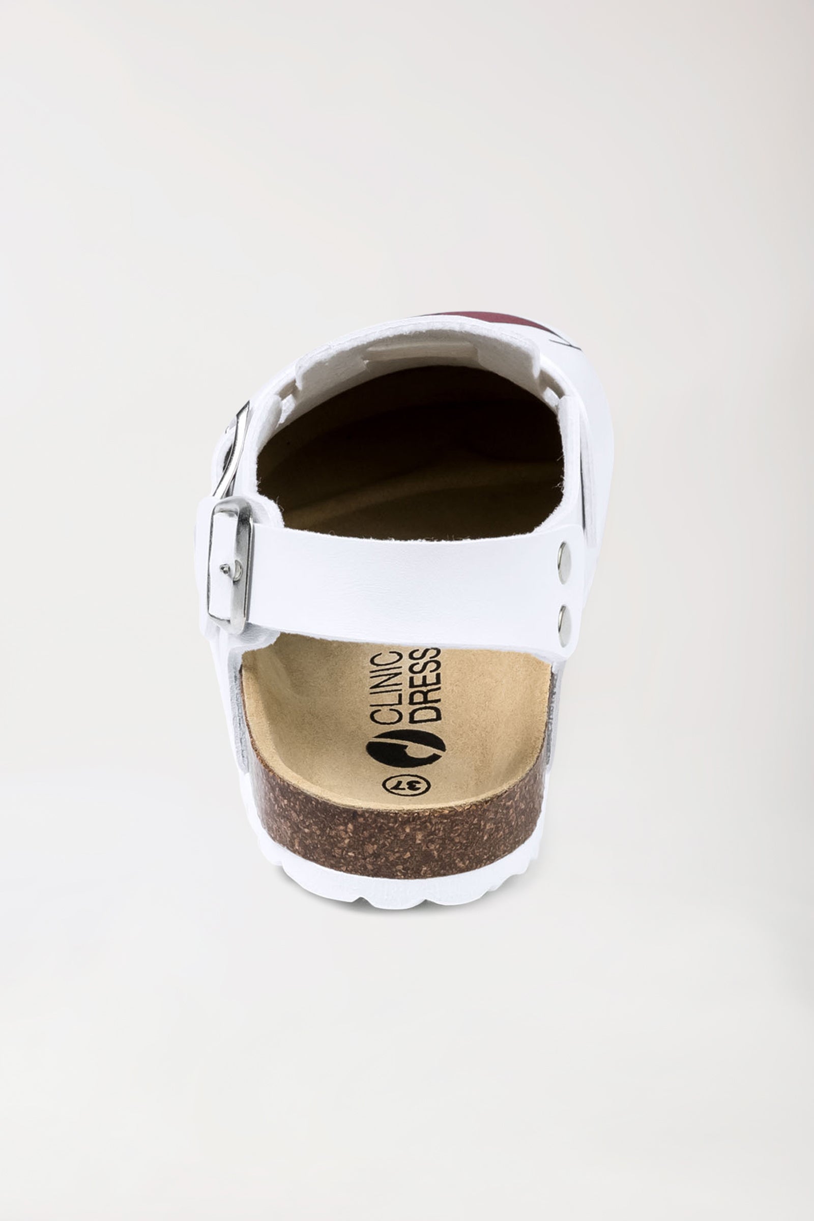 Damen Clog - Motivdruck - weiß/bunt, Rückansicht 