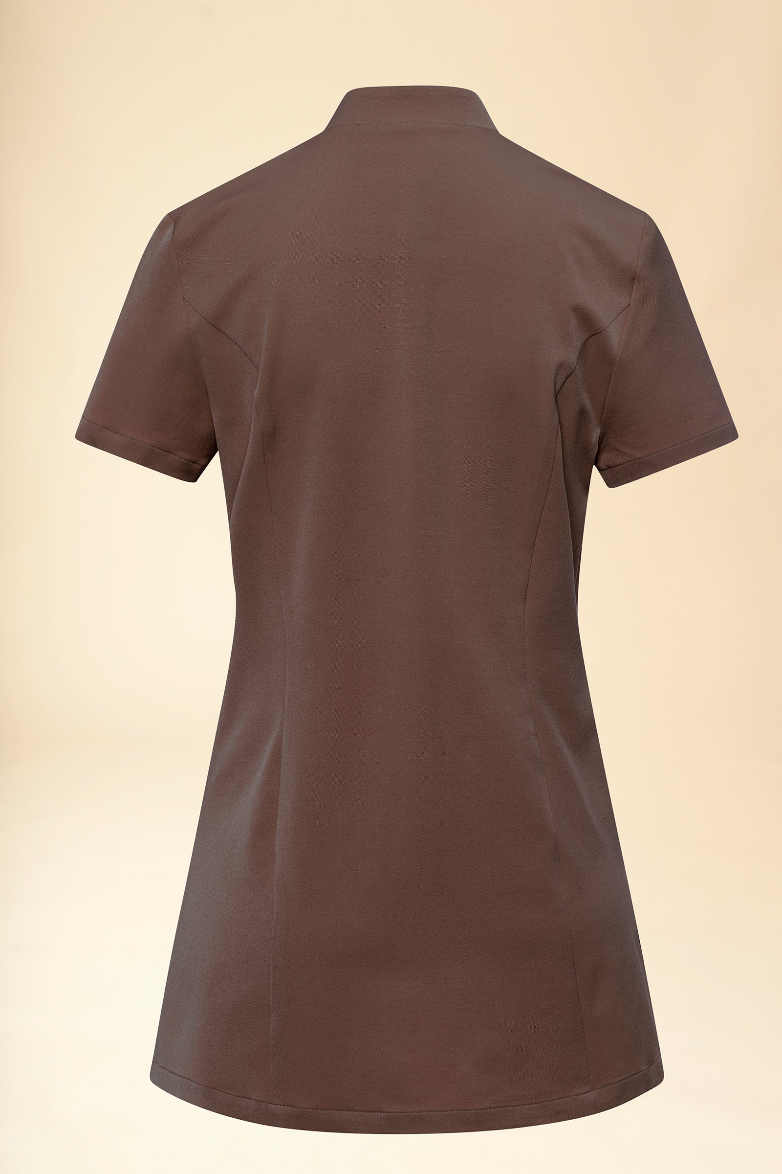 KAERE Kasack Damen - asymmetrische Knopfleiste coffee, Rückansicht 