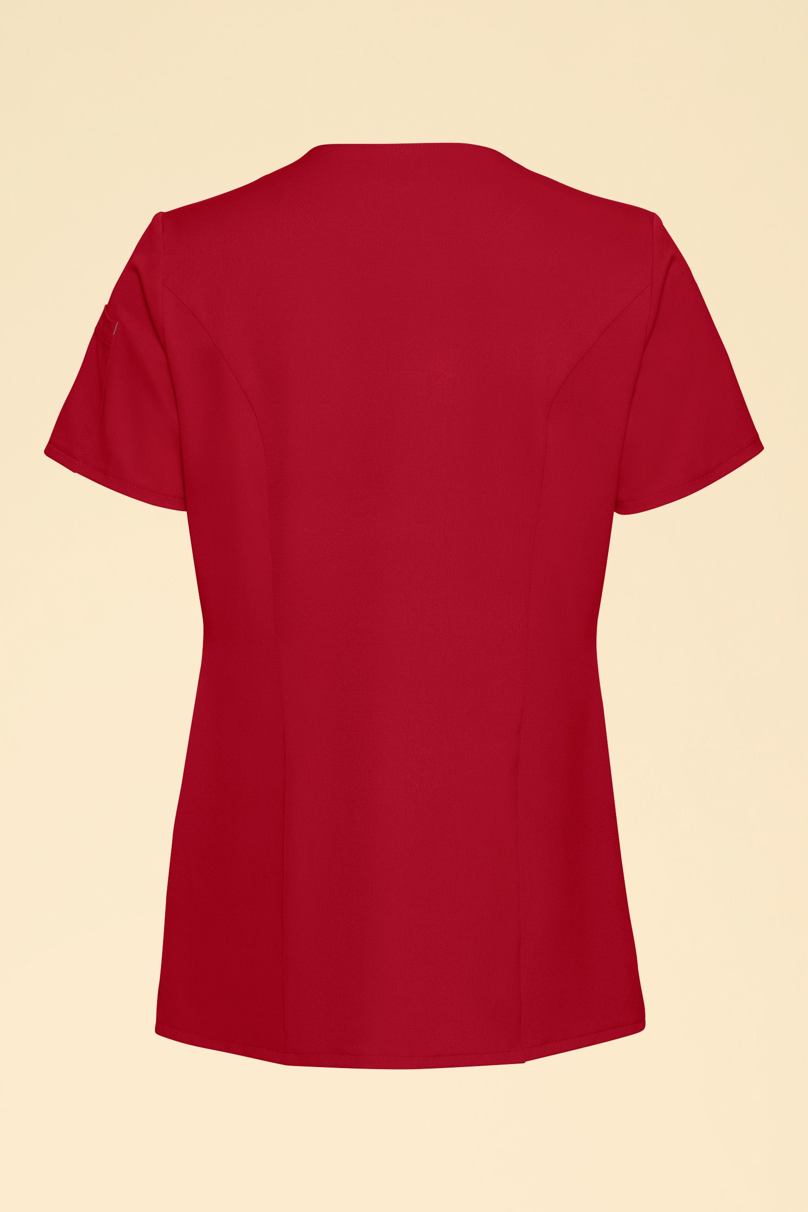 KAERE Kasack Damen - durchgeknöpft rot, Rückansicht 