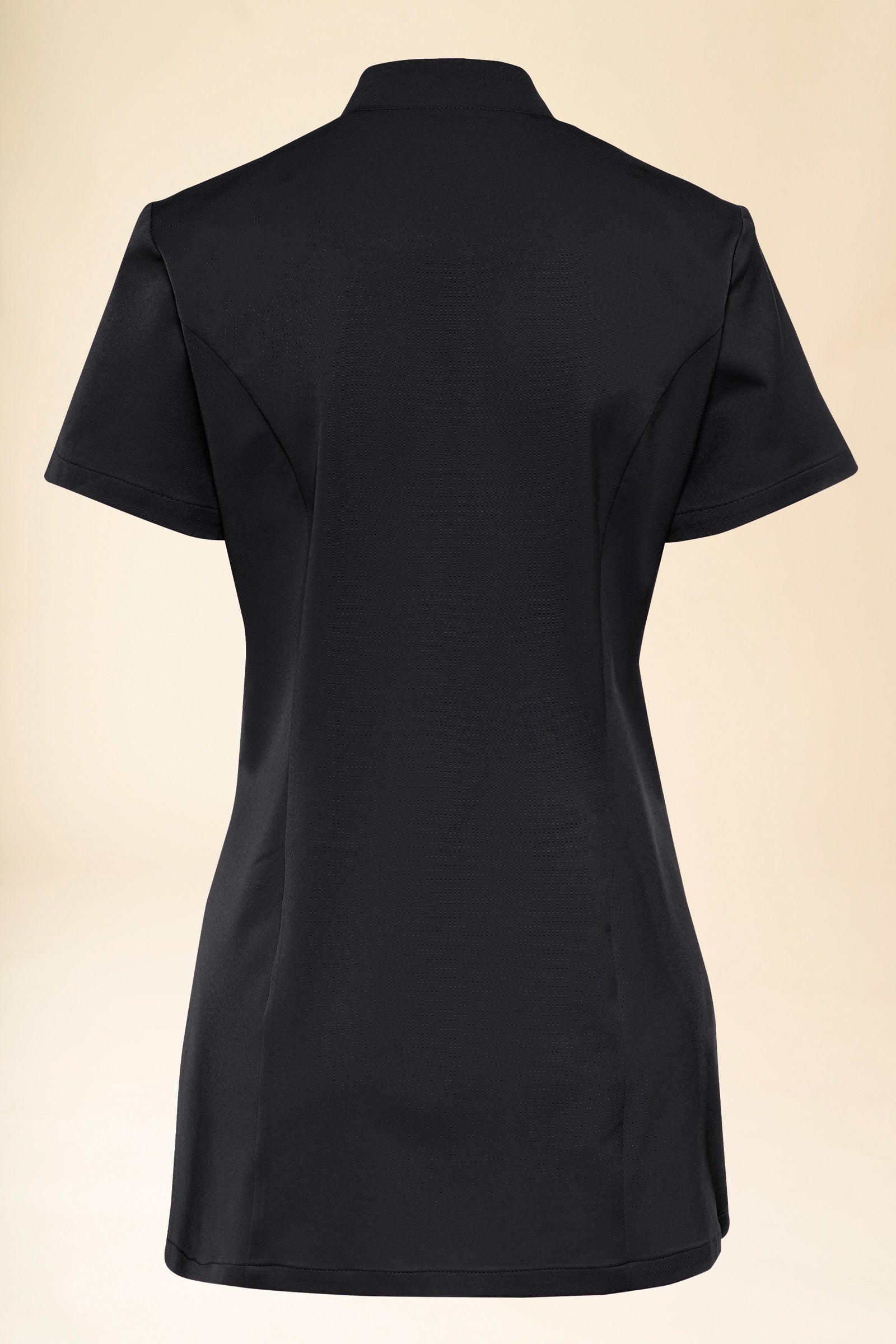 KAERE Kasack Damen - asymmetrische Knopfleiste schwarz, Rückansicht 