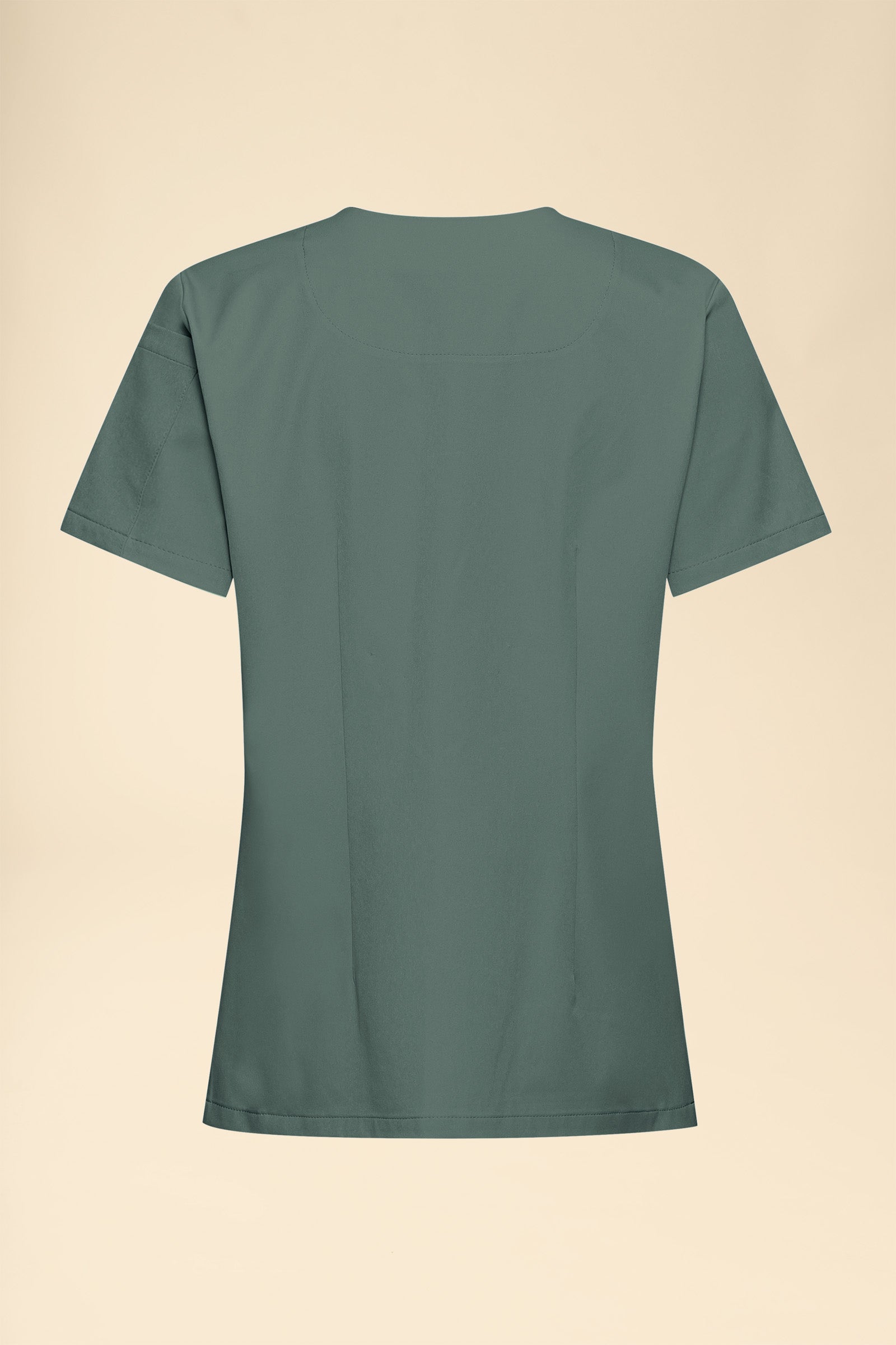 KAERE Schlupfkasack Damen - V-Ausschnitt dunkelgrün, Rückansicht 