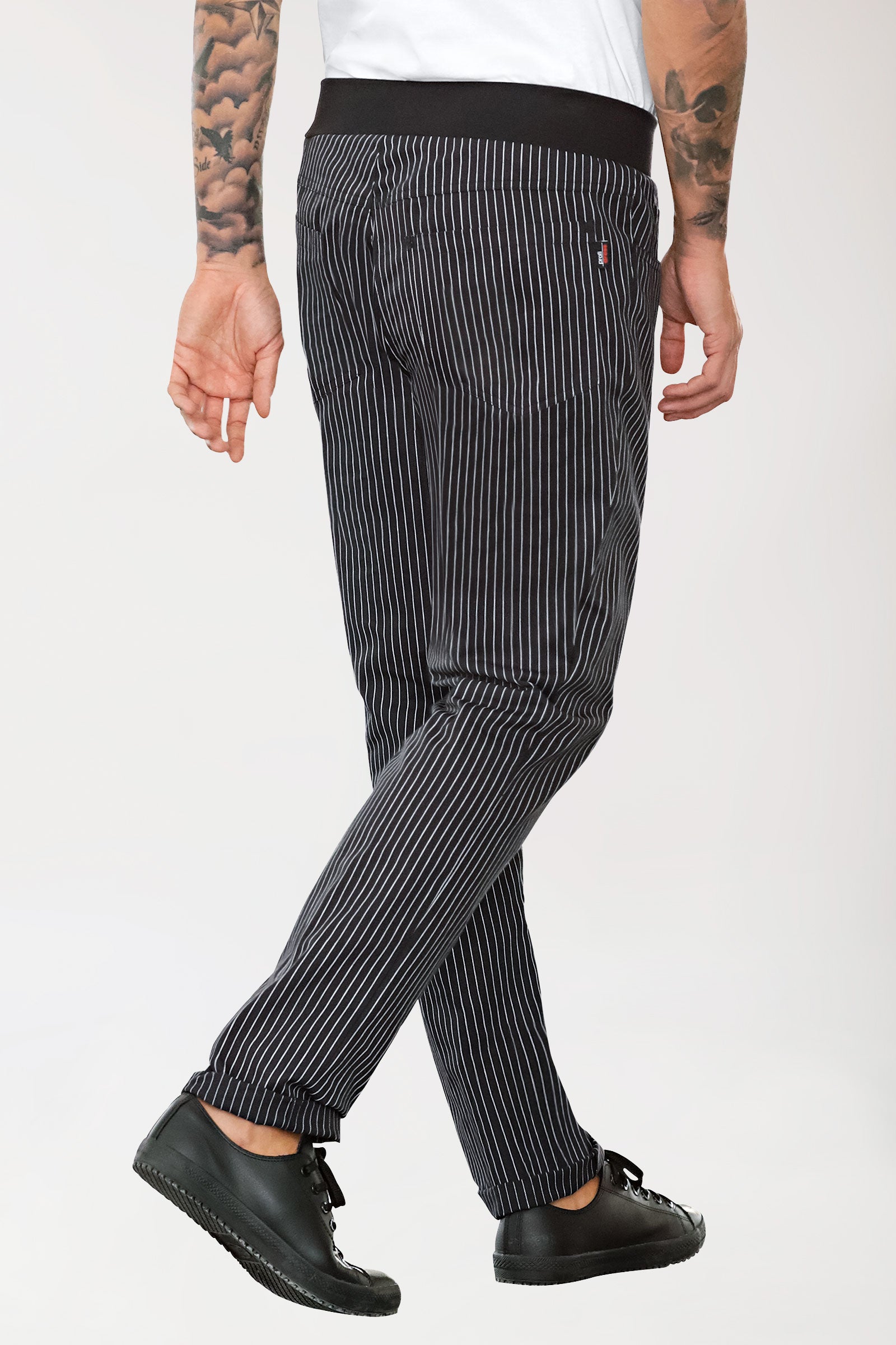 Gastro Hose Herren - Strickbund schwarz/weiß