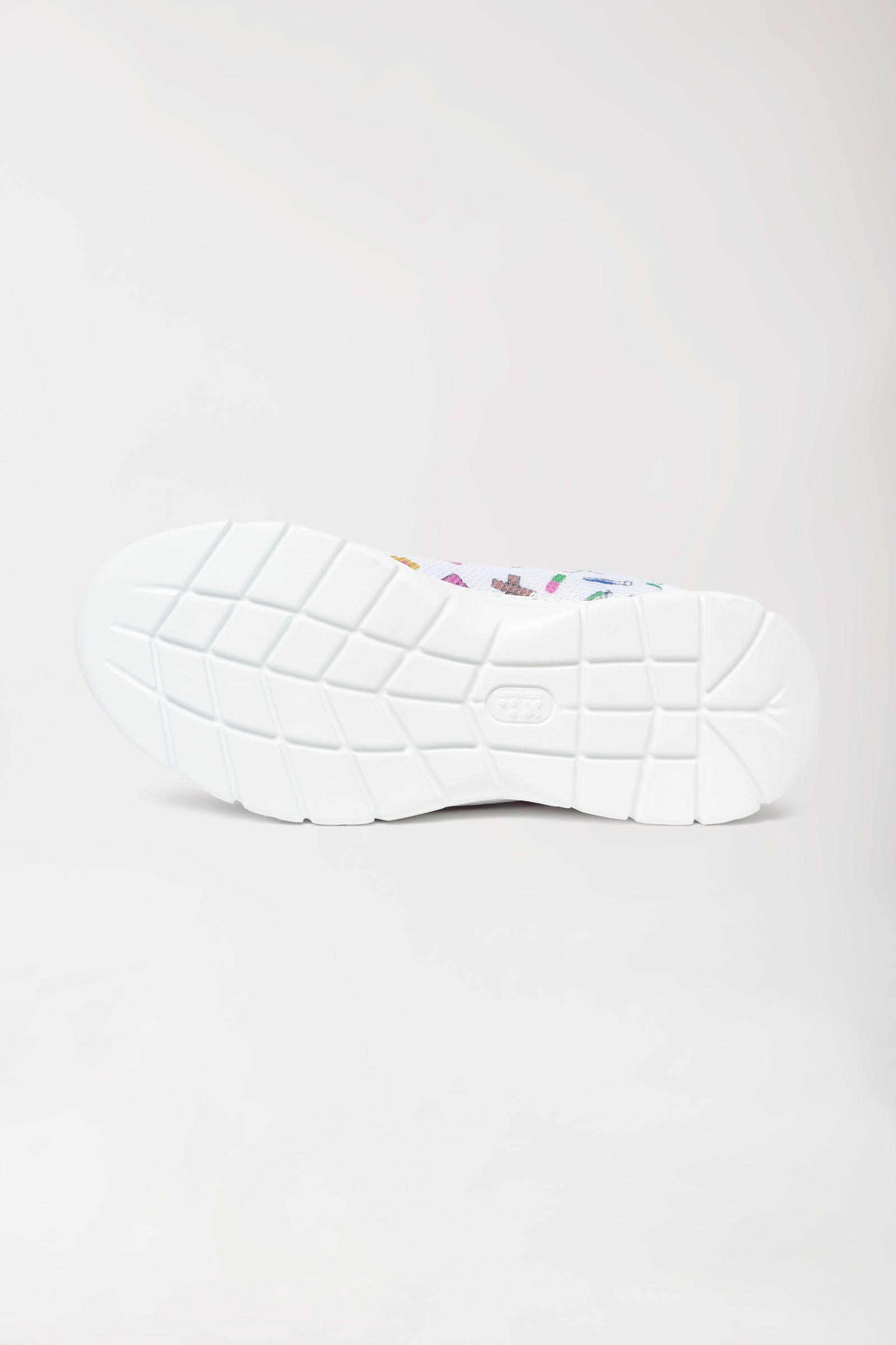 Unisex Berufsschuh weiß/bunt, Rückansicht 