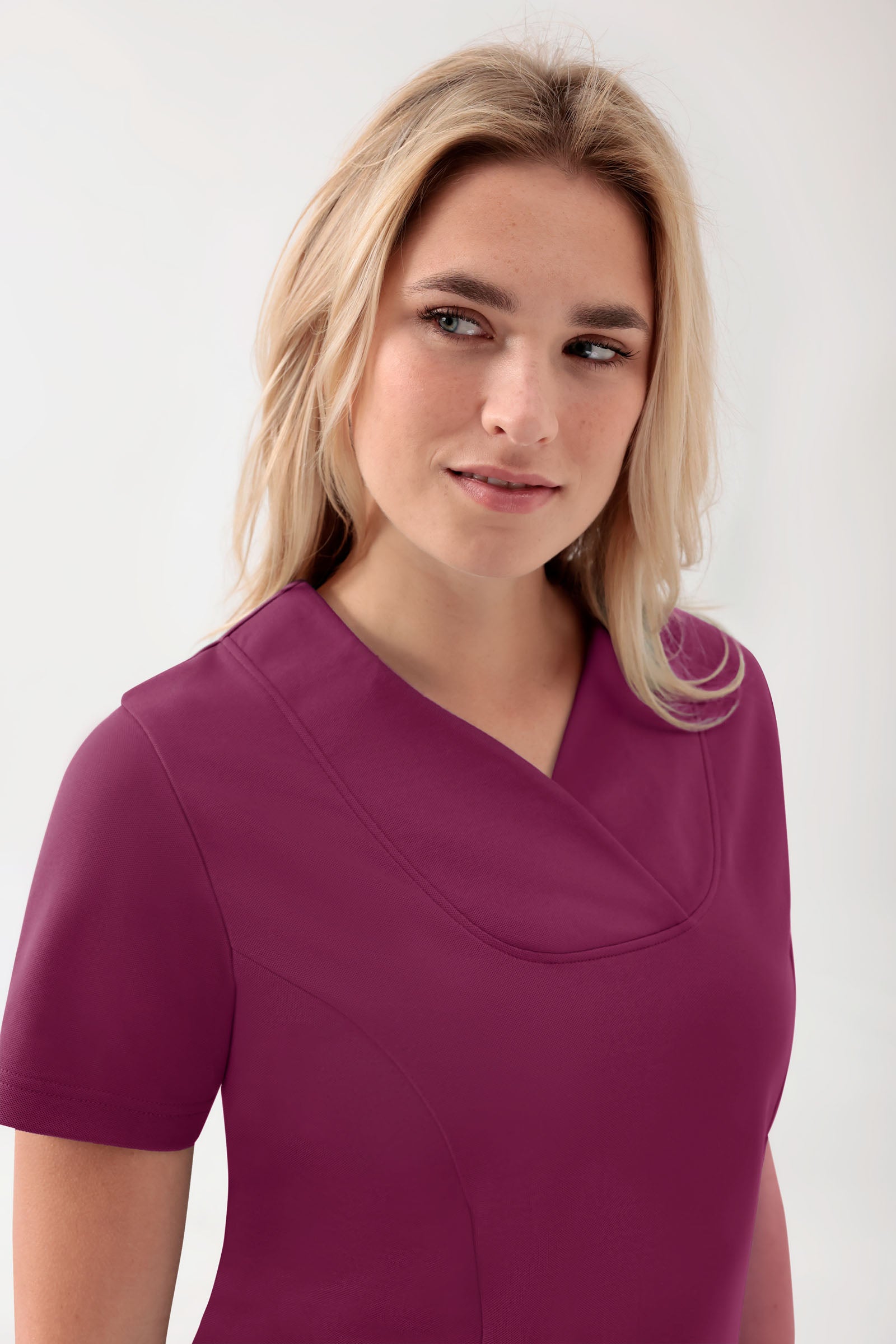 COMFY FLEX Stretch Schlupfkasack Damen - Herzausschnitt berry