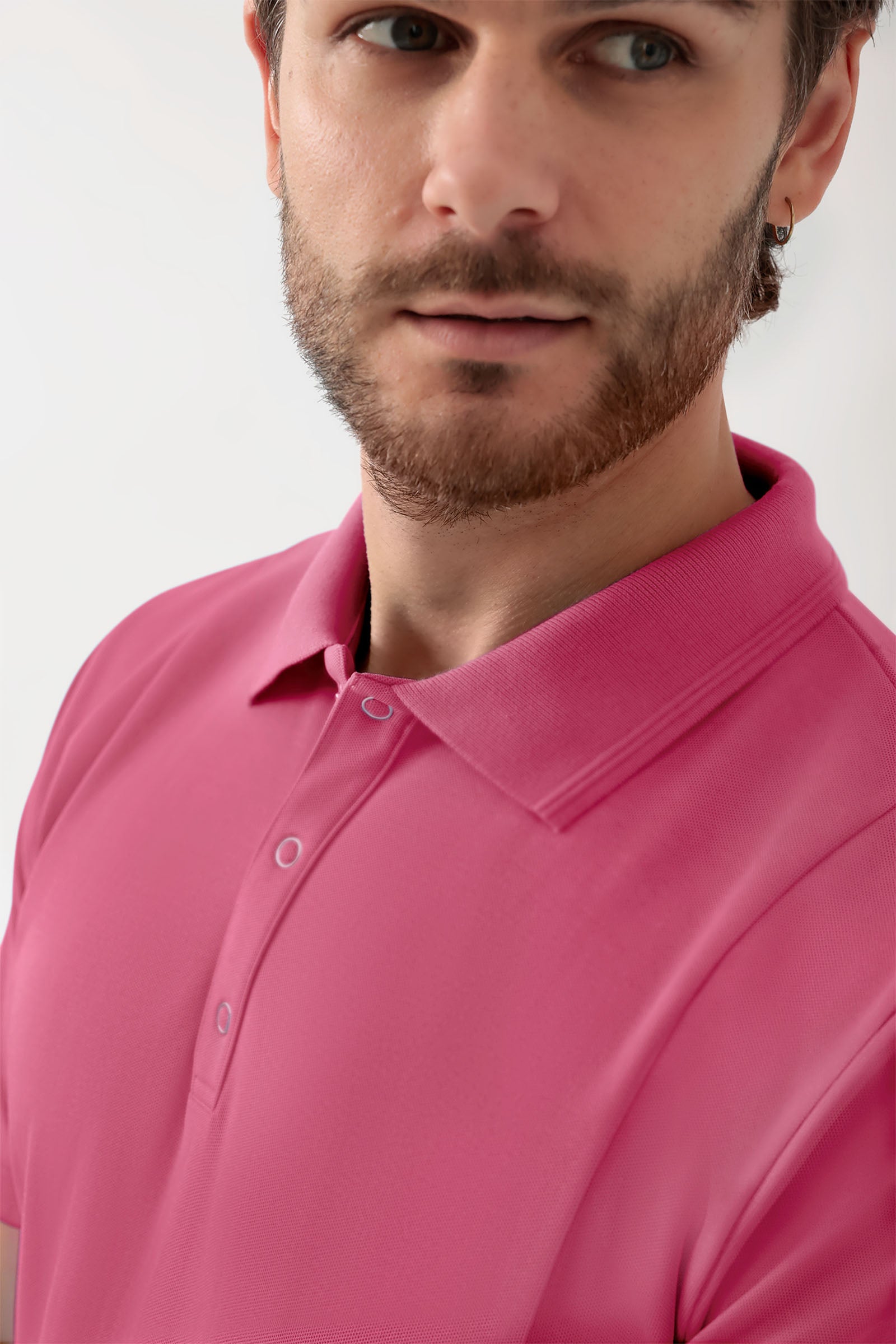 COMFY FLEX Stretch Schlupfkasack Herren - Polokragen rosenholz