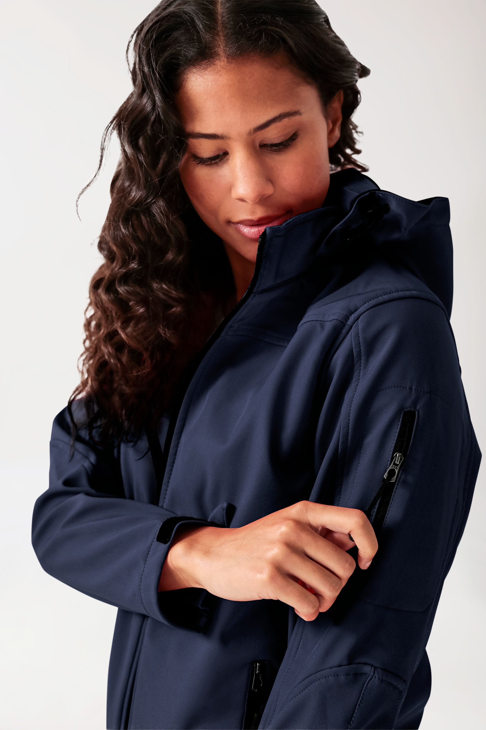 Softshell Jacken Unisex - mit Kapuze navy