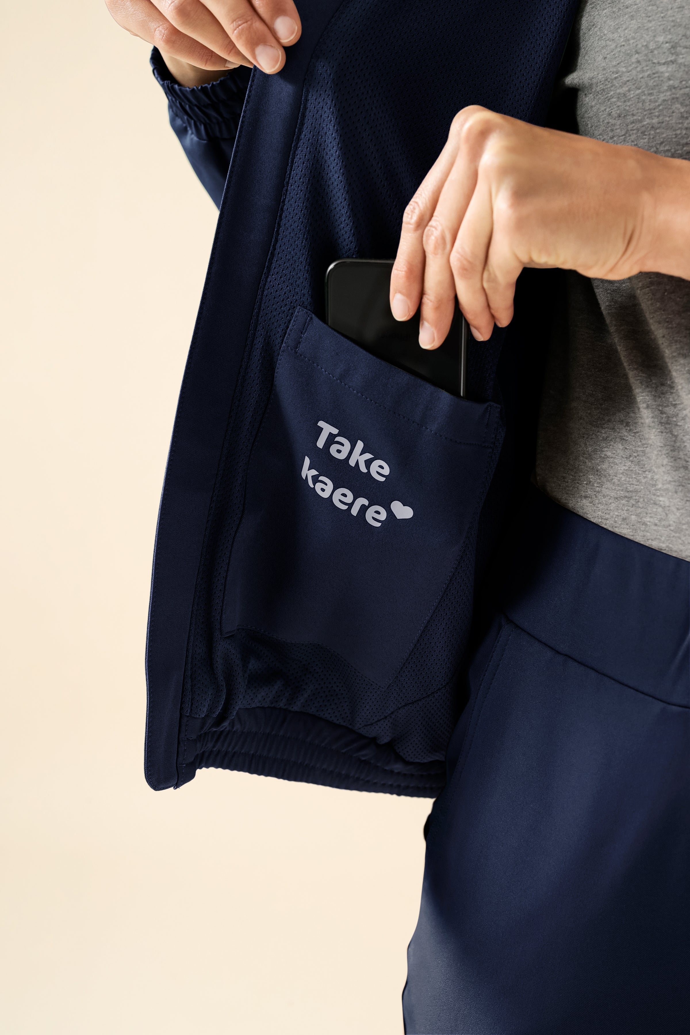 KAERE Blousonjacke Damen - mit elastischen Bündchen navy