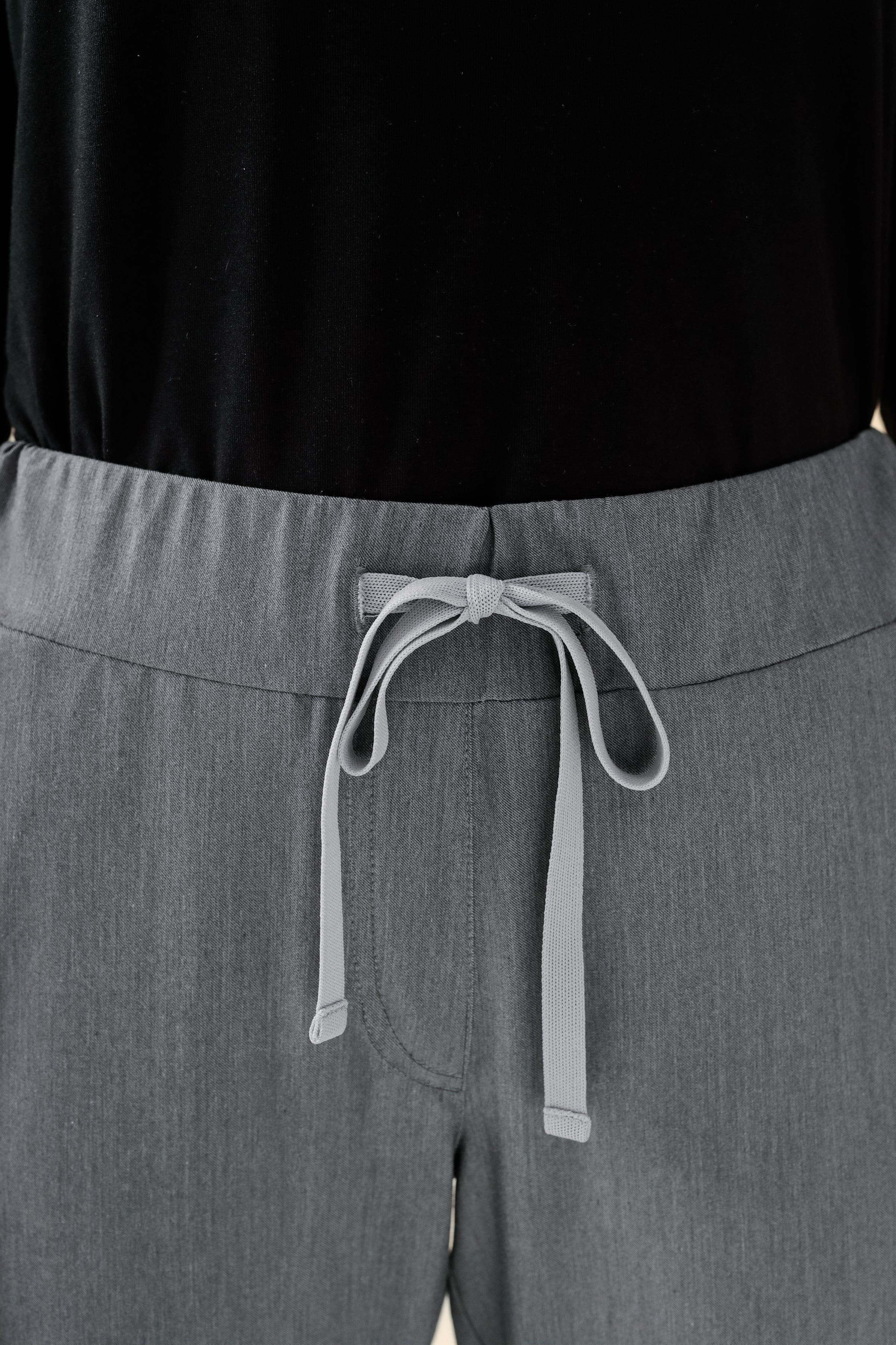 KAERE Hose Damen - gerader Saum ohne Beintaschen grau melange