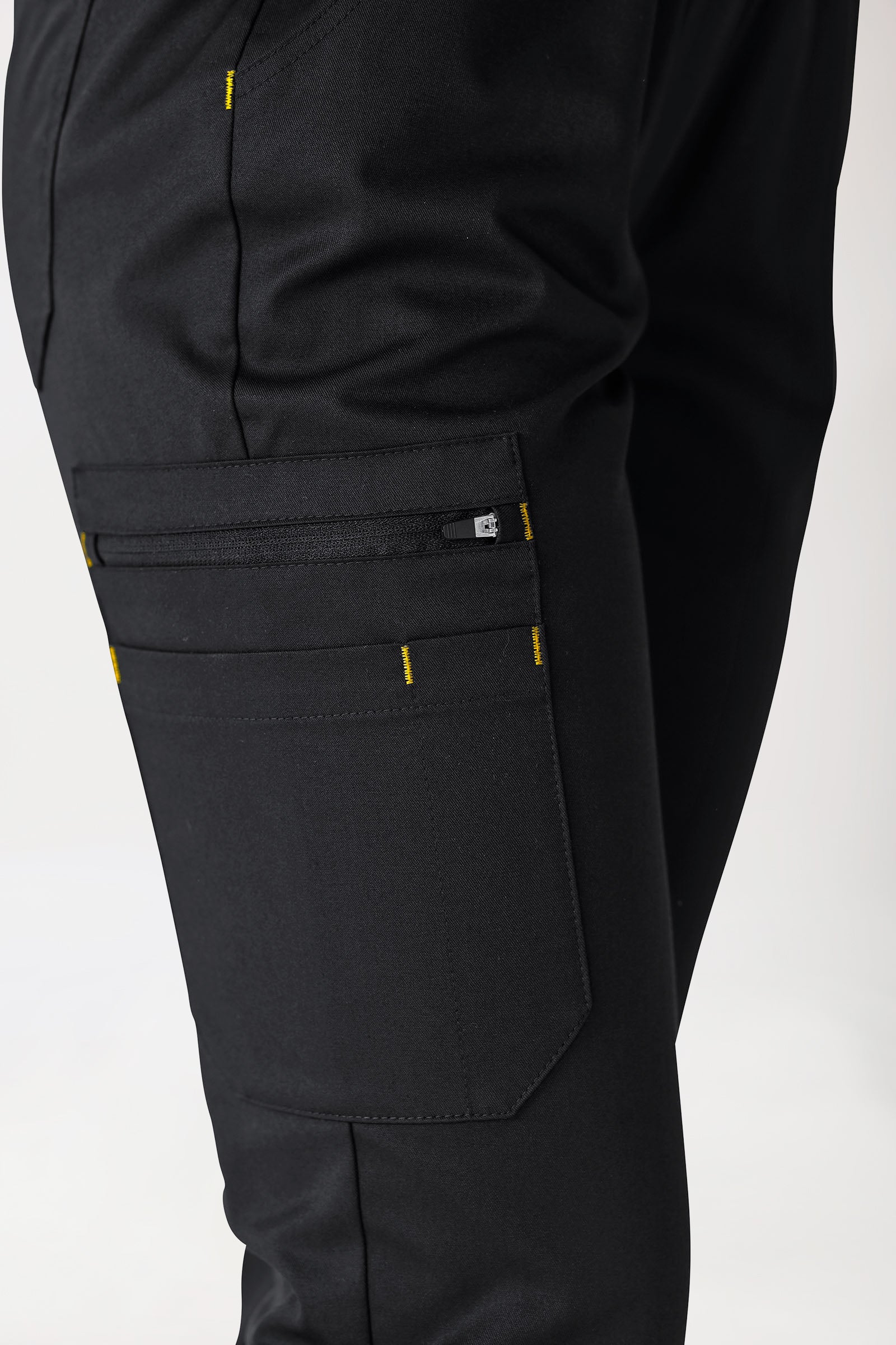 CLINIC STRETCH Hose Damen - Strickbund schwarz/gelb