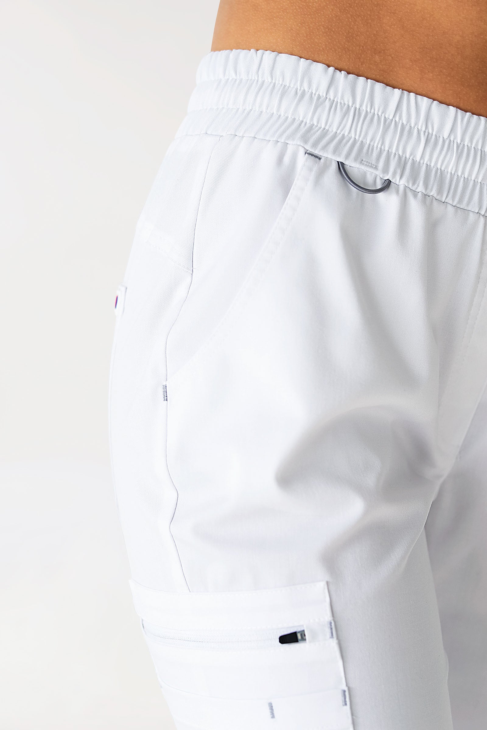 CLINIC STRETCH Hose Damen - Strickbund weiß/grau