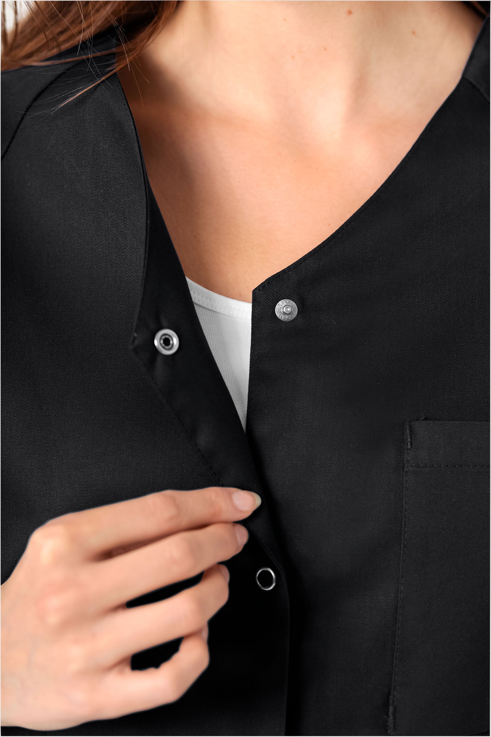 CORE Kasack Damen - durchgeknöpft schwarz