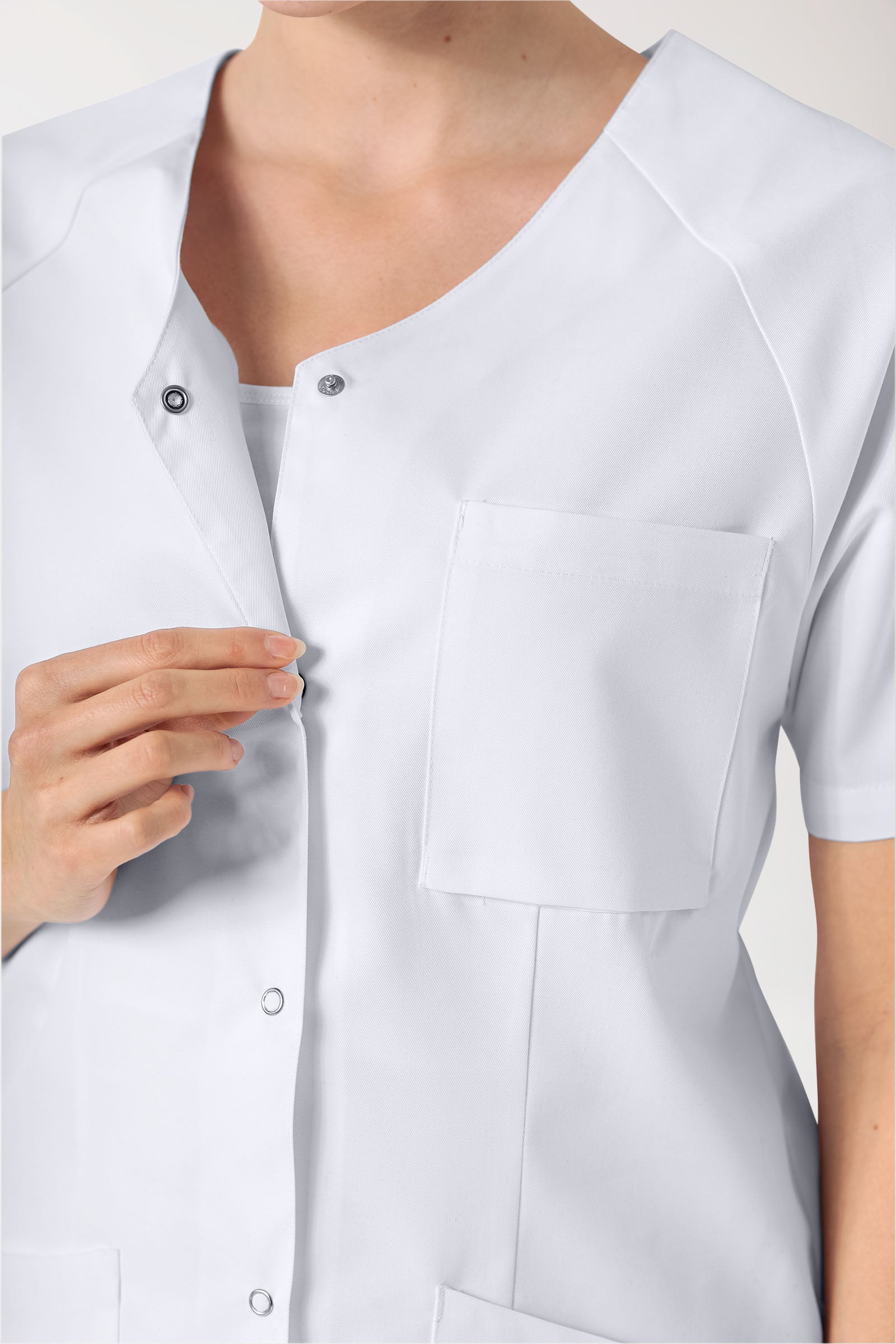 CORE Kasack Damen - durchgeknöpft weiß