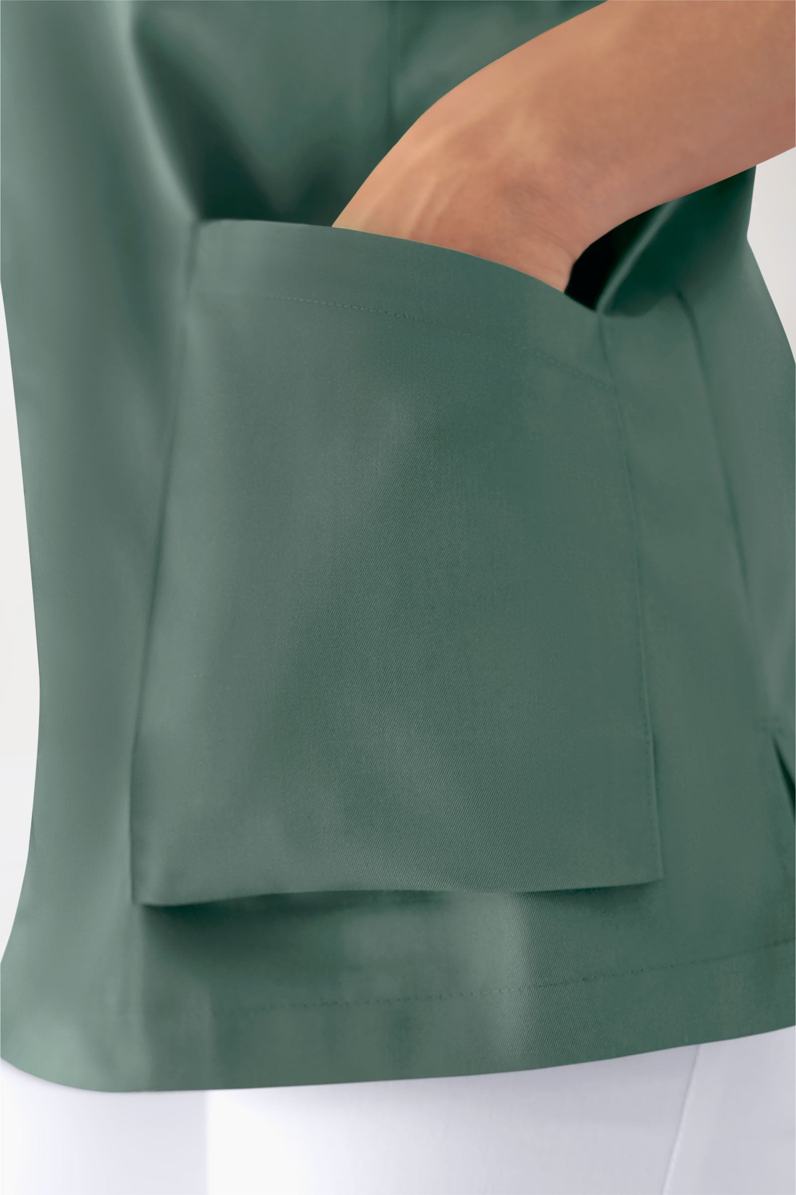 CORE Schlupfkasack Damen - V-Ausschnitt dunkelgrün