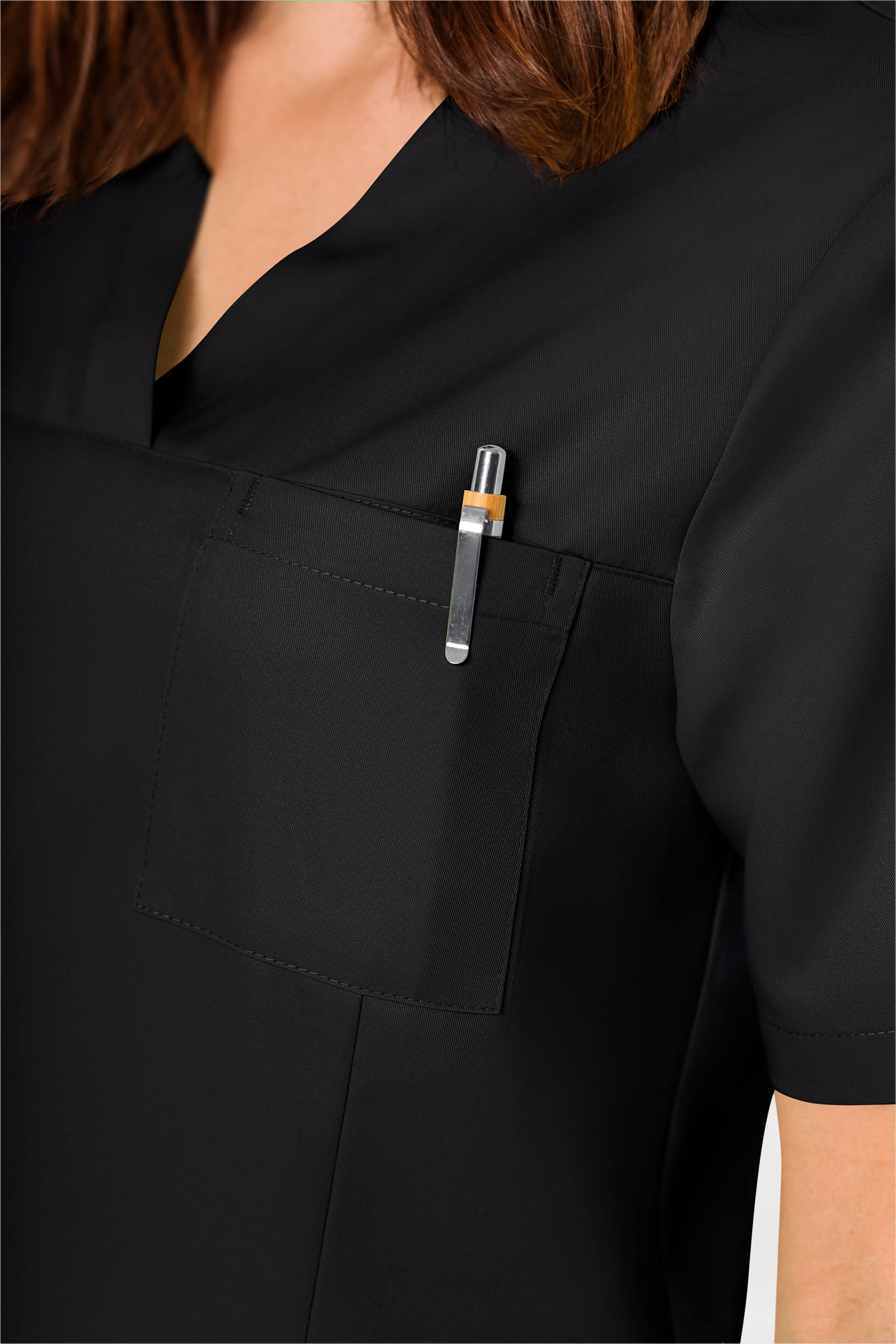 GREEN Schlupfkasack Damen - V-Ausschnitt schwarz