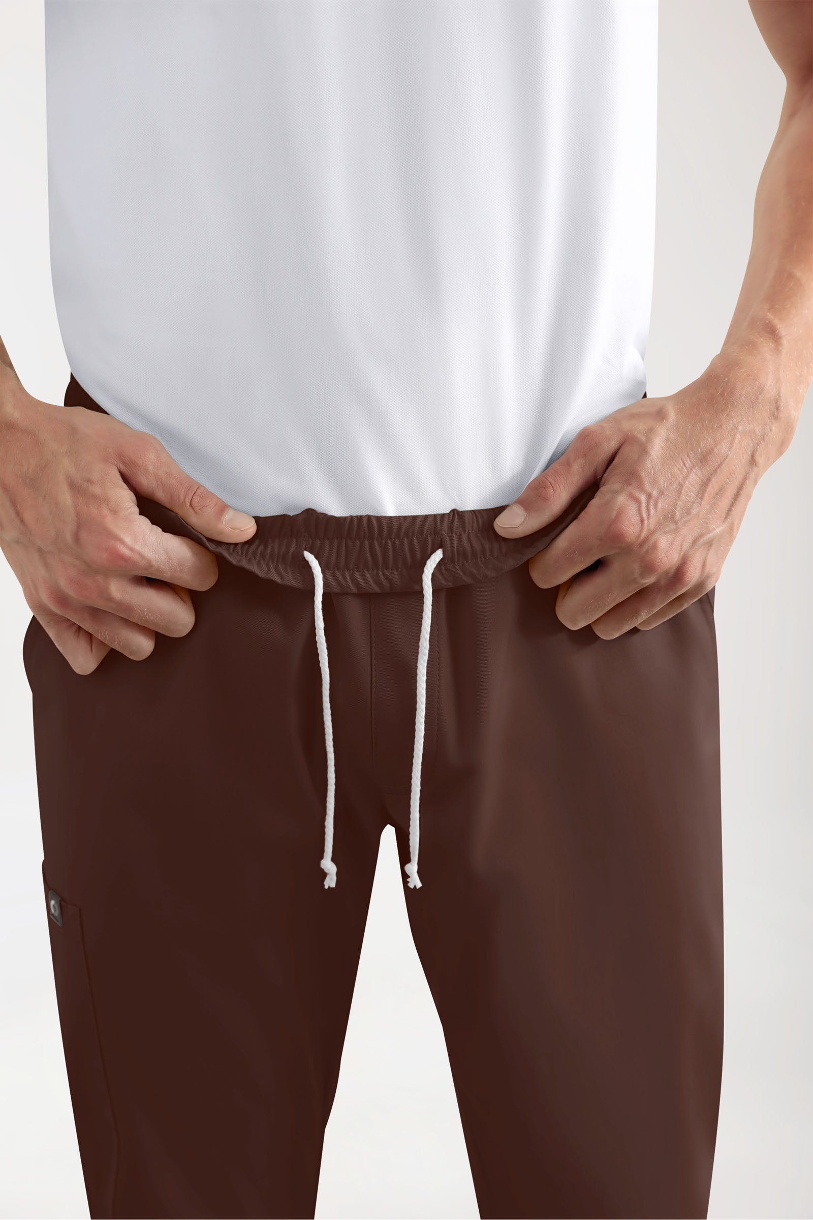 GREEN Stretch Hose Herren - Jogpants Style coffee