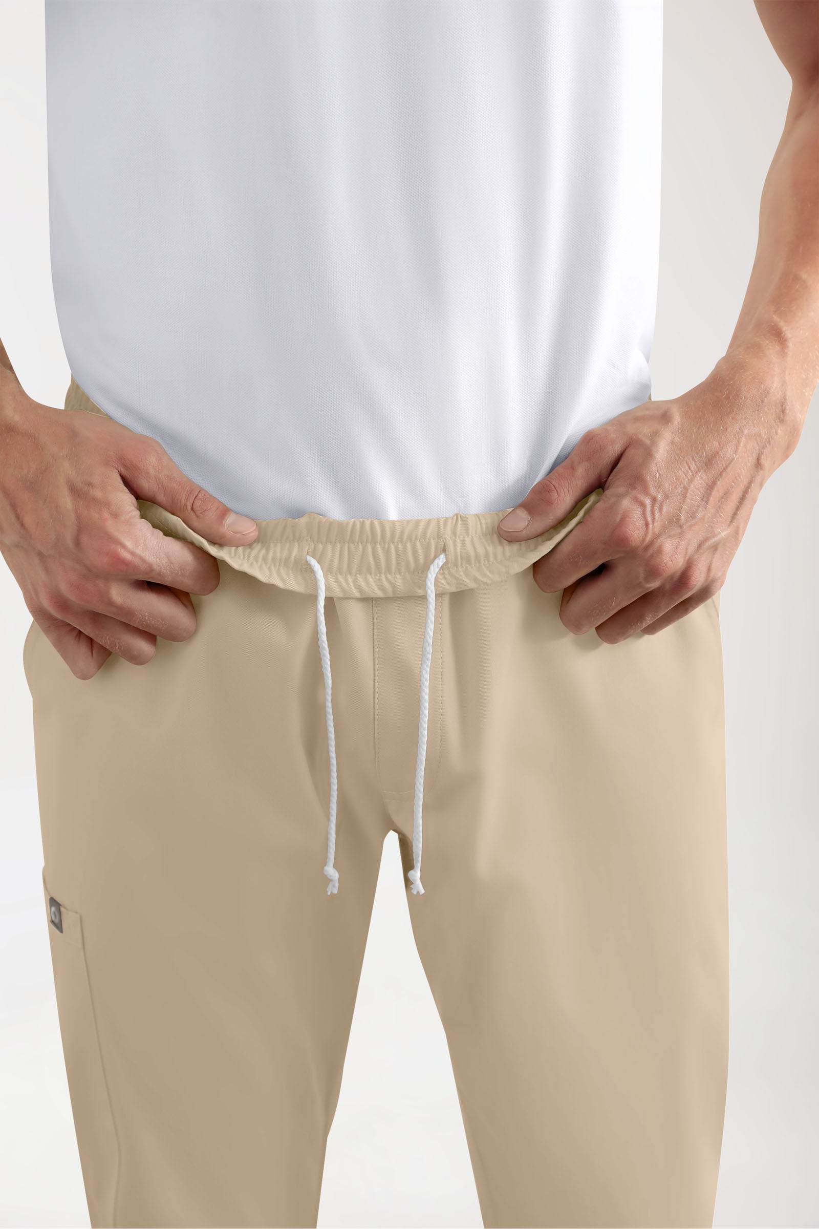 GREEN Stretch Hose Herren - Jogpants Style sand