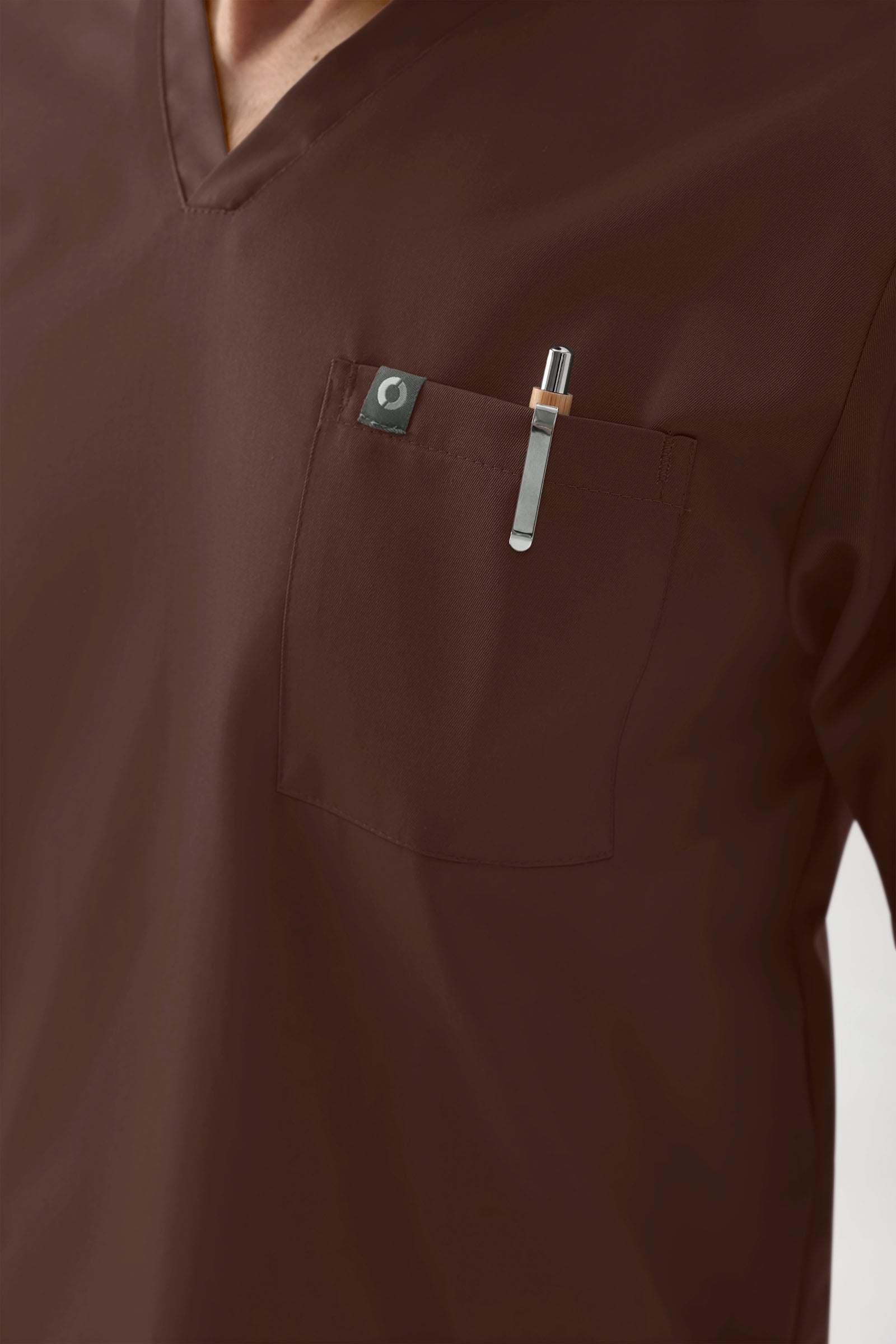 GREEN Stretch Schlupfkasack Herren - V-Ausschnitt coffee