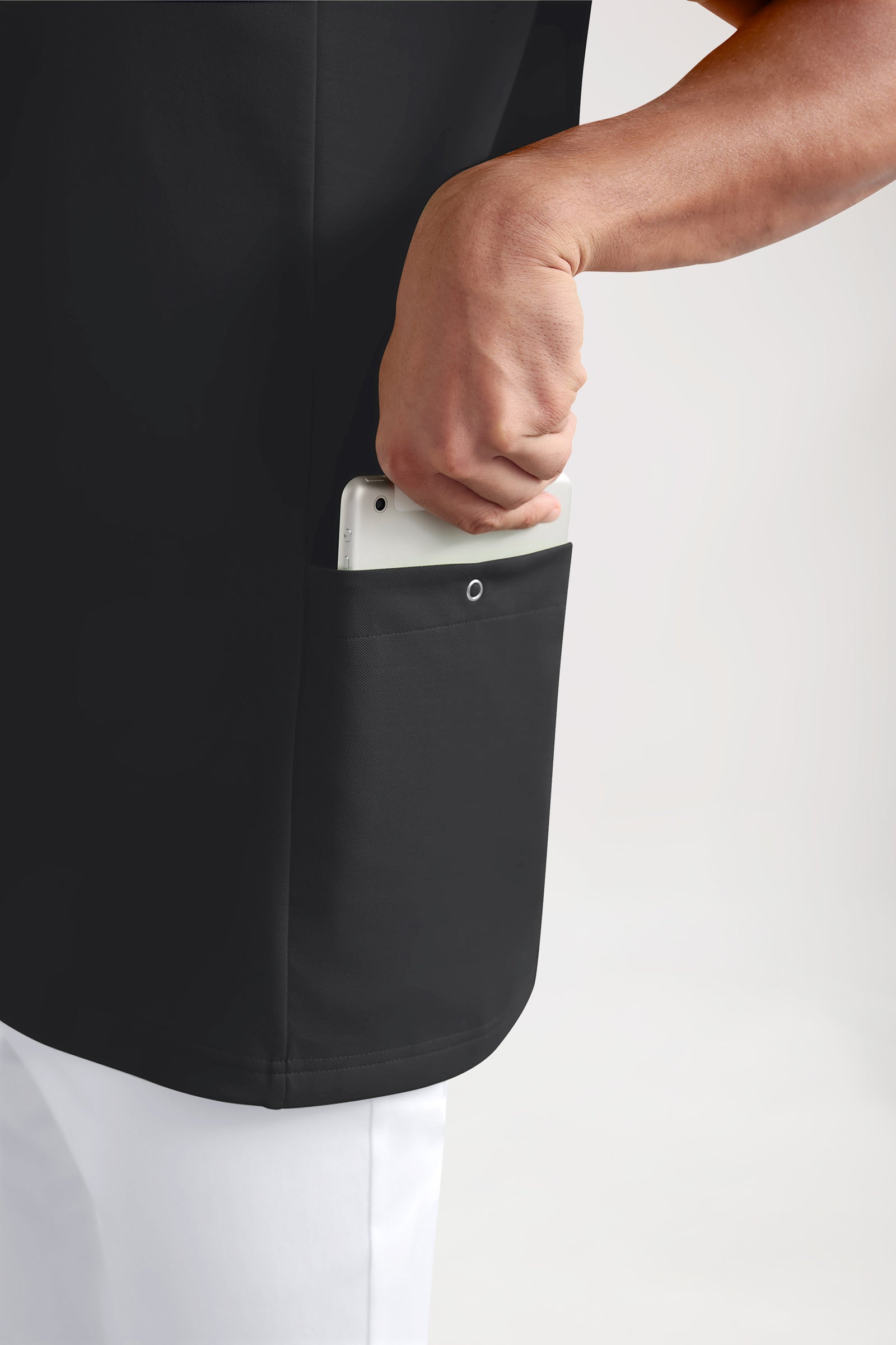 COMFY FLEX Stretch Schlupfkasack Herren - Polokragen schwarz