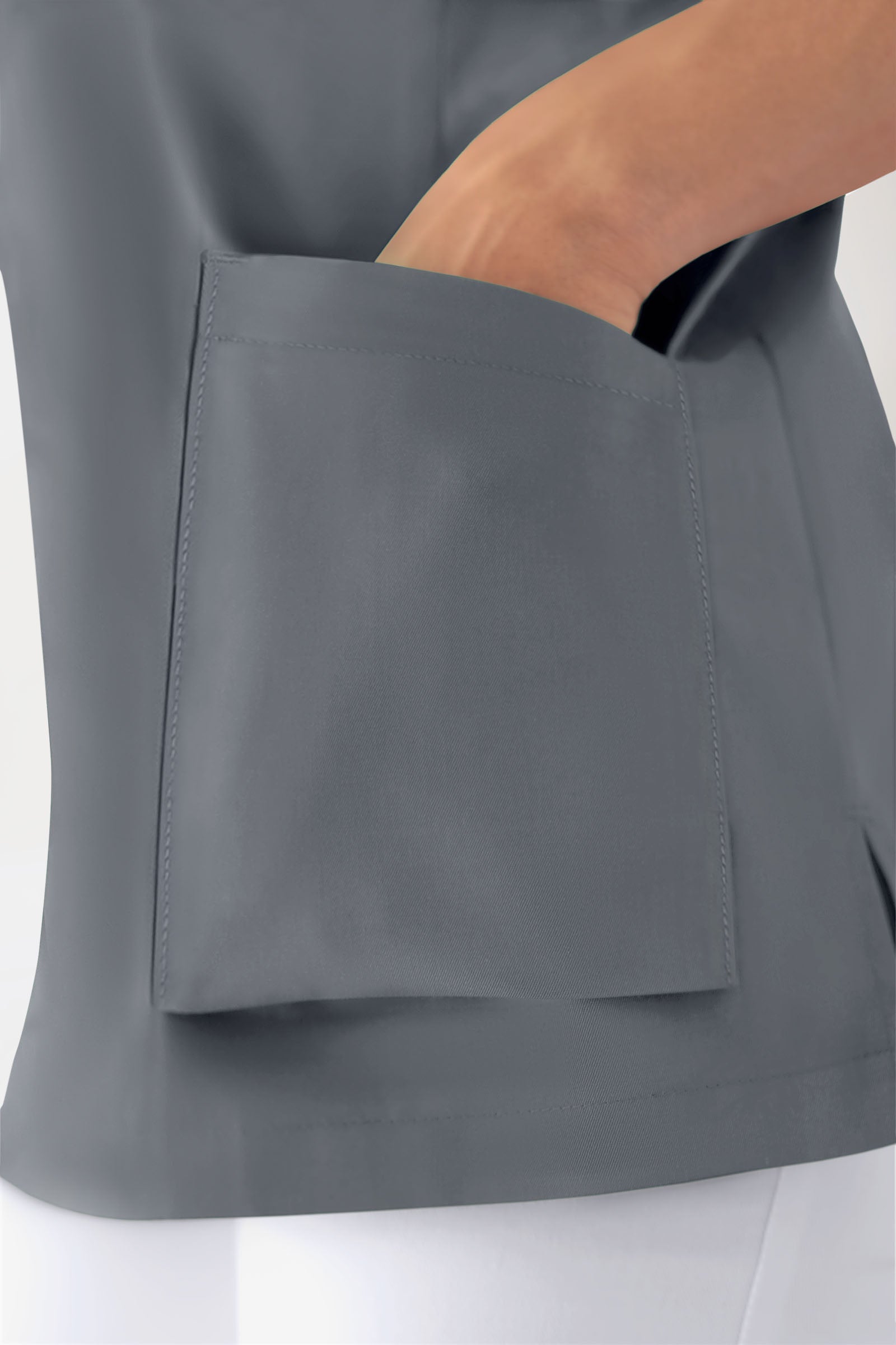 DER Kasack-Kasack Herren - V-Ausschnitt steingrau