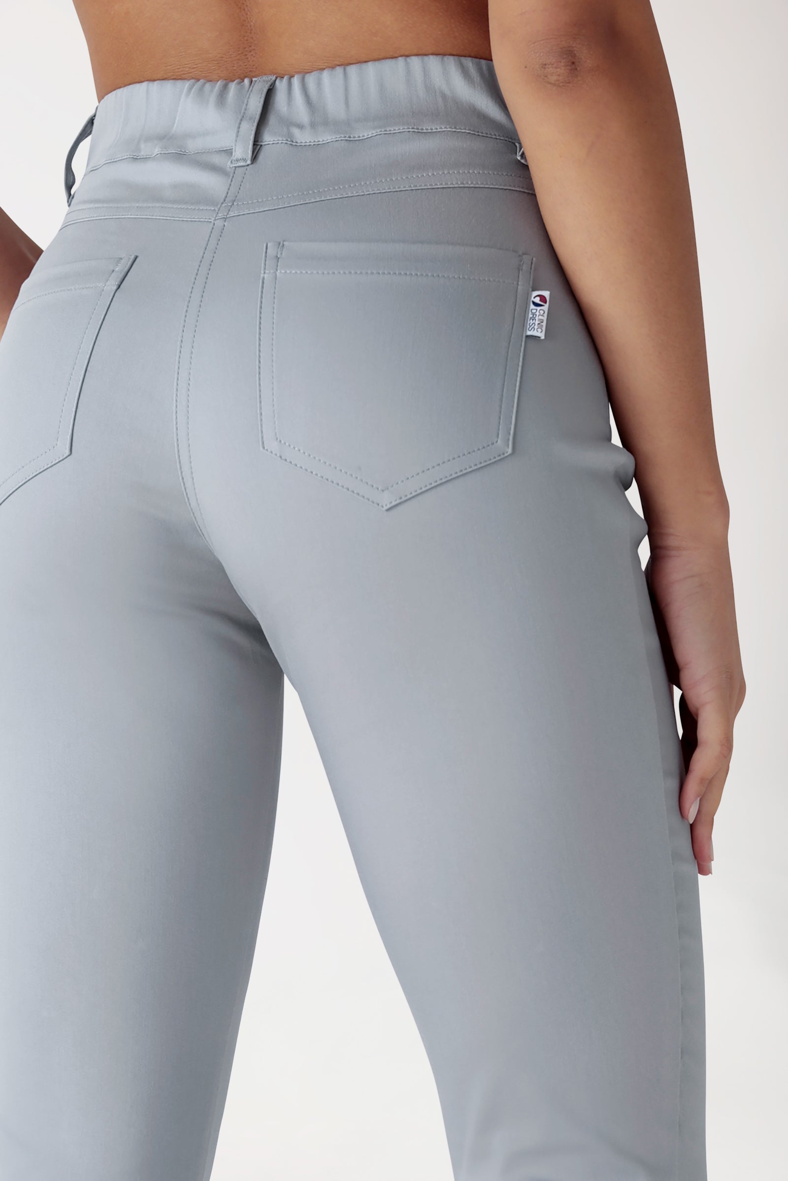 Stretch 5-Pocket Hose Damen - schlankes Bein grau