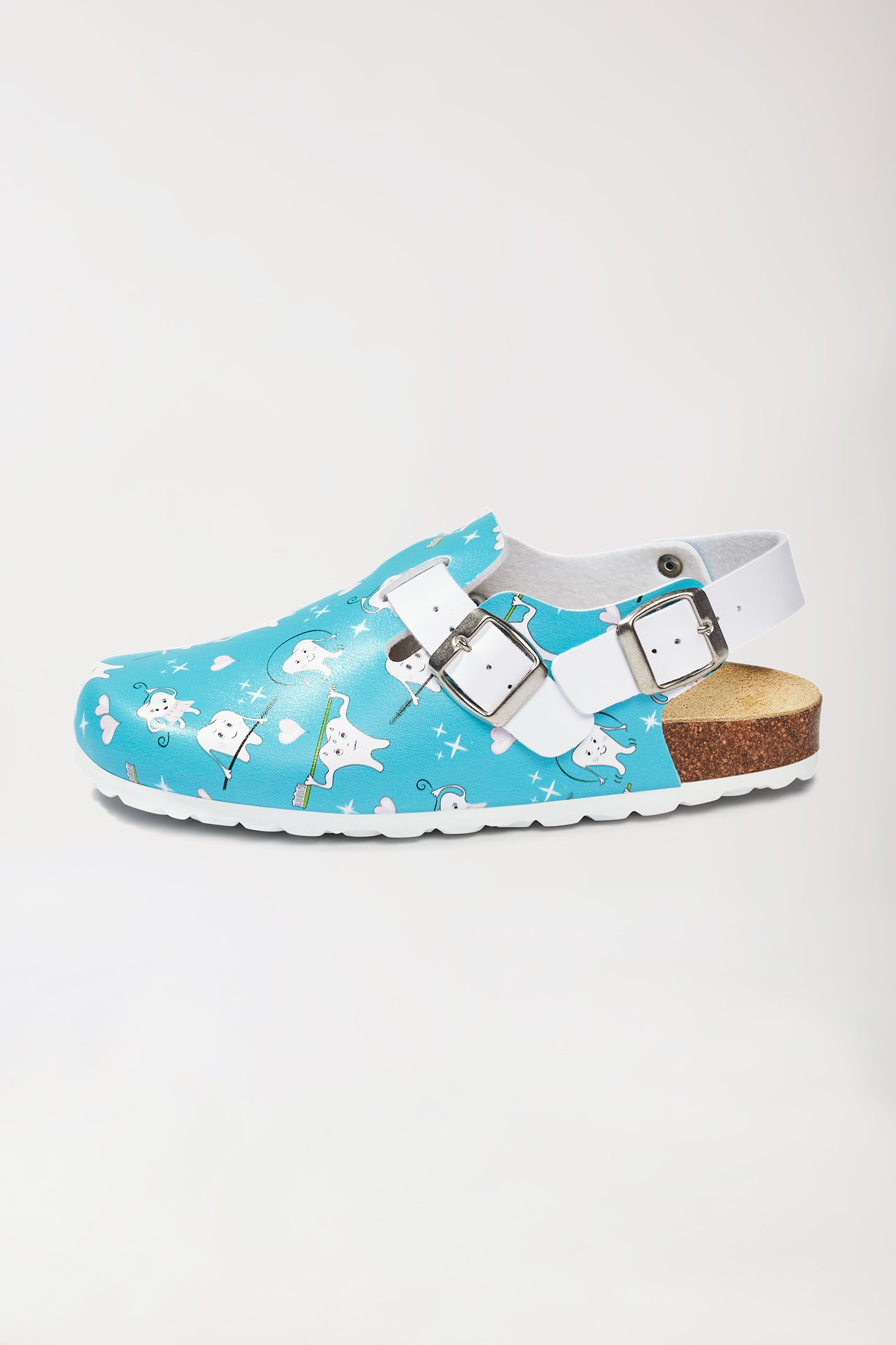 Damen Clog türkis/weiß