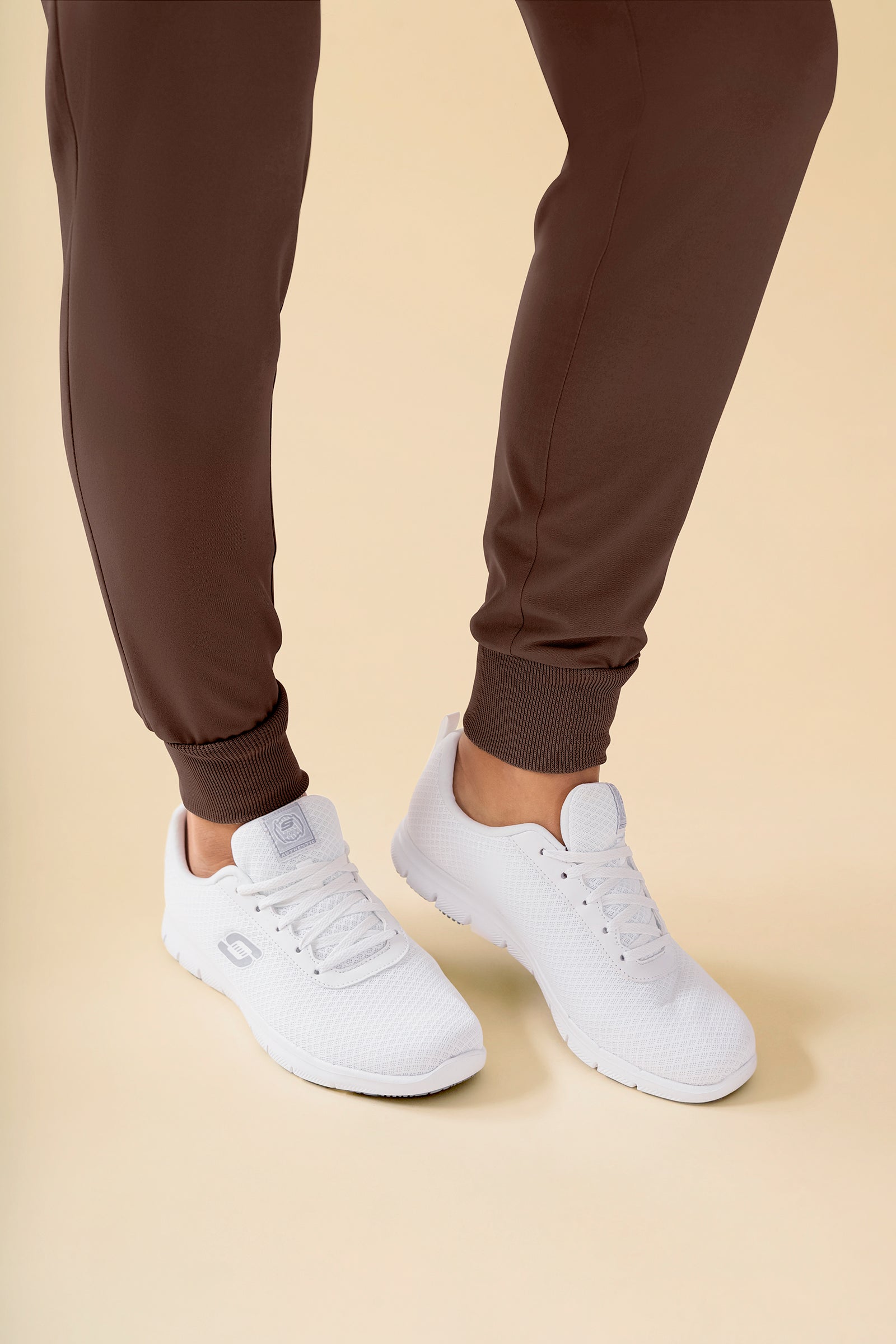 KAERE Hose Damen Normale Größe - Saumabschluss mit Strickbund coffee
