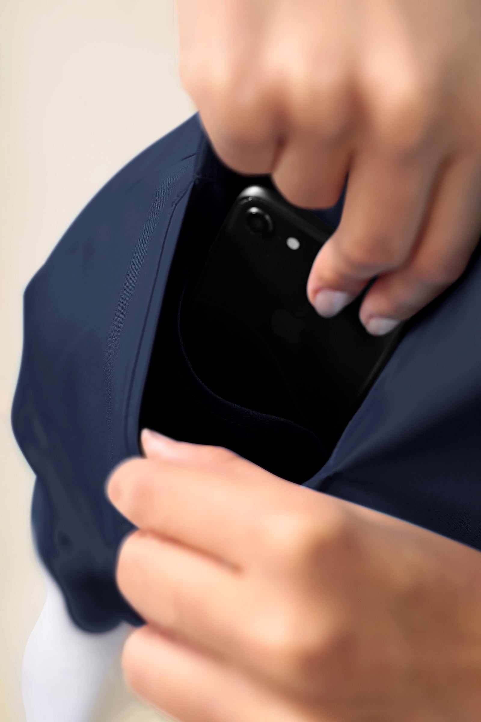 KAERE Schlupfkasack Damen - V-Ausschnitt navy