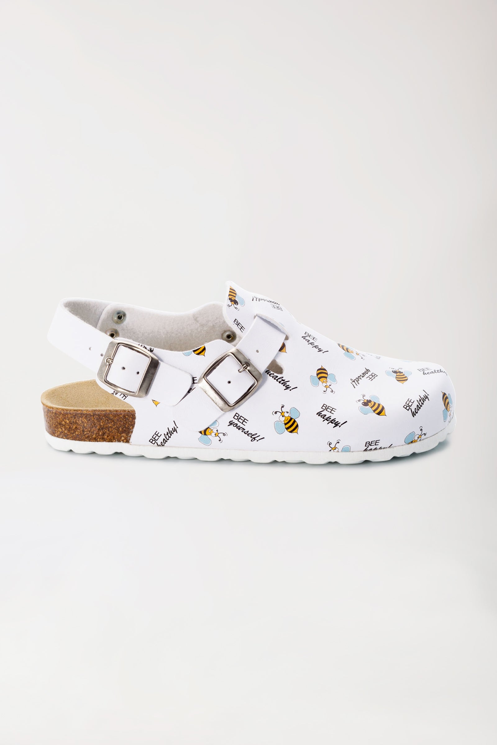 Unisex Clog weiß/gelb/schwarz