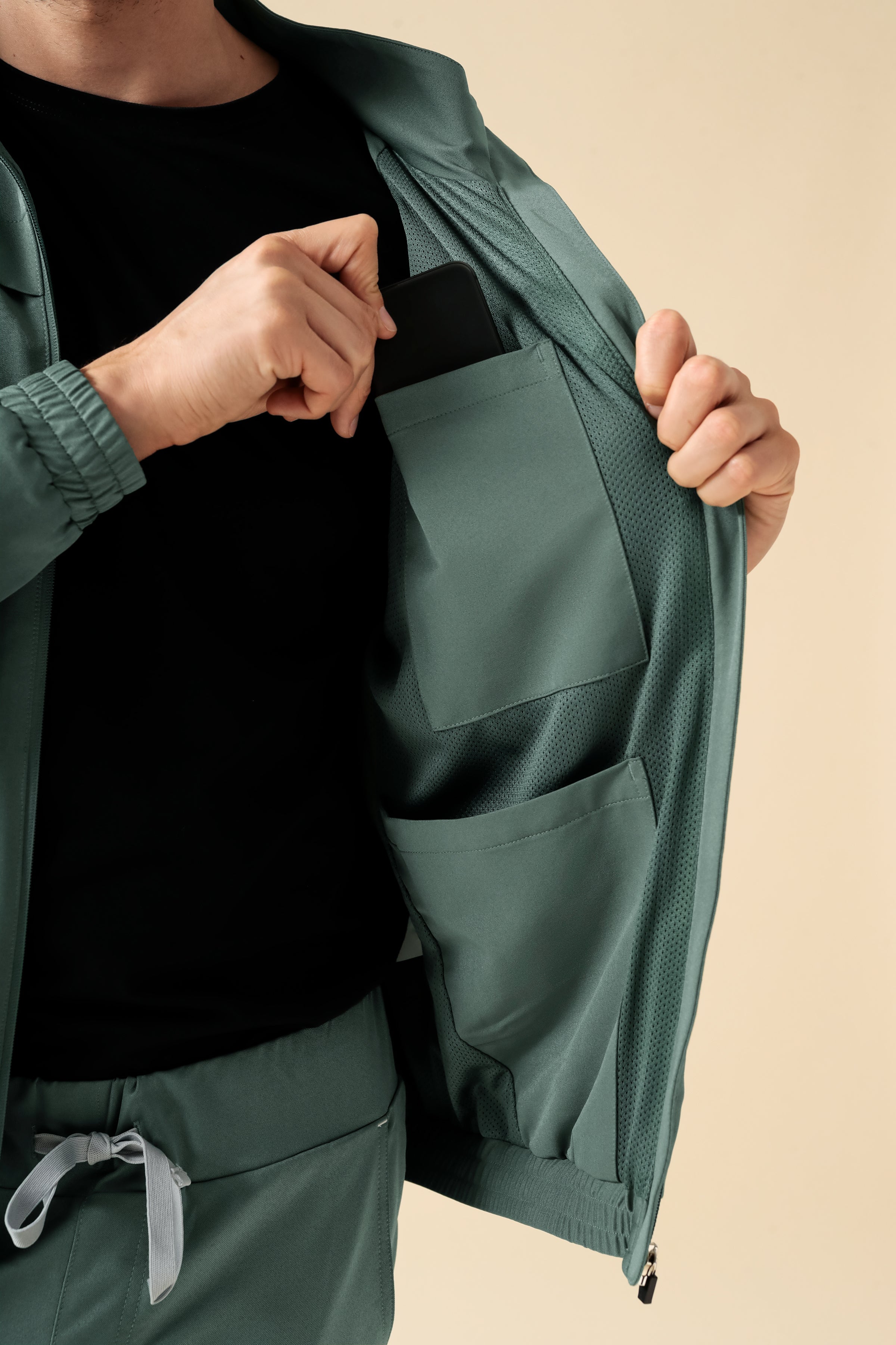 KAERE Blousonjacke Herren - mit elastischen Bündchen dunkelgrün