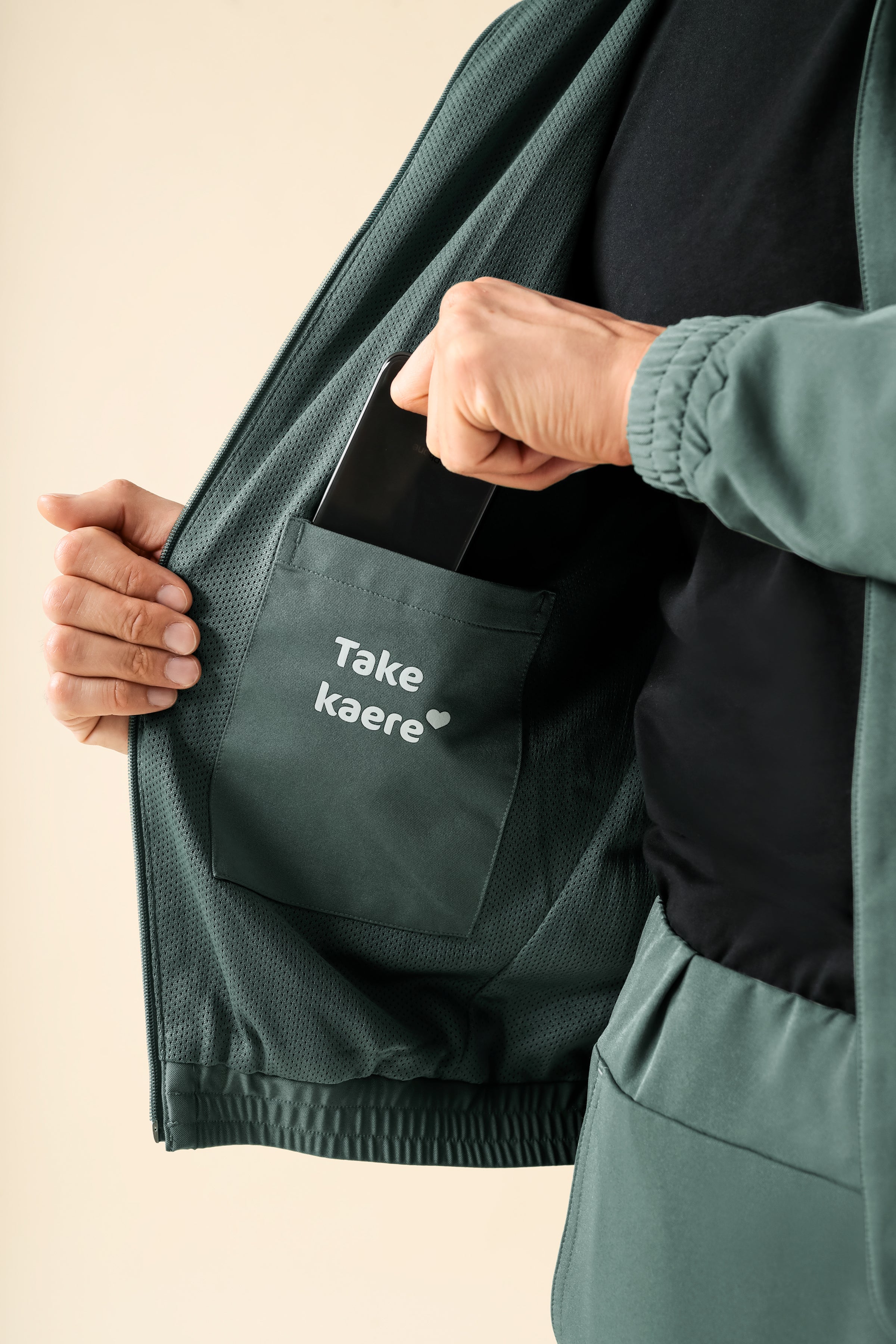 KAERE Blousonjacke Herren - mit elastischen Bündchen dunkelgrün