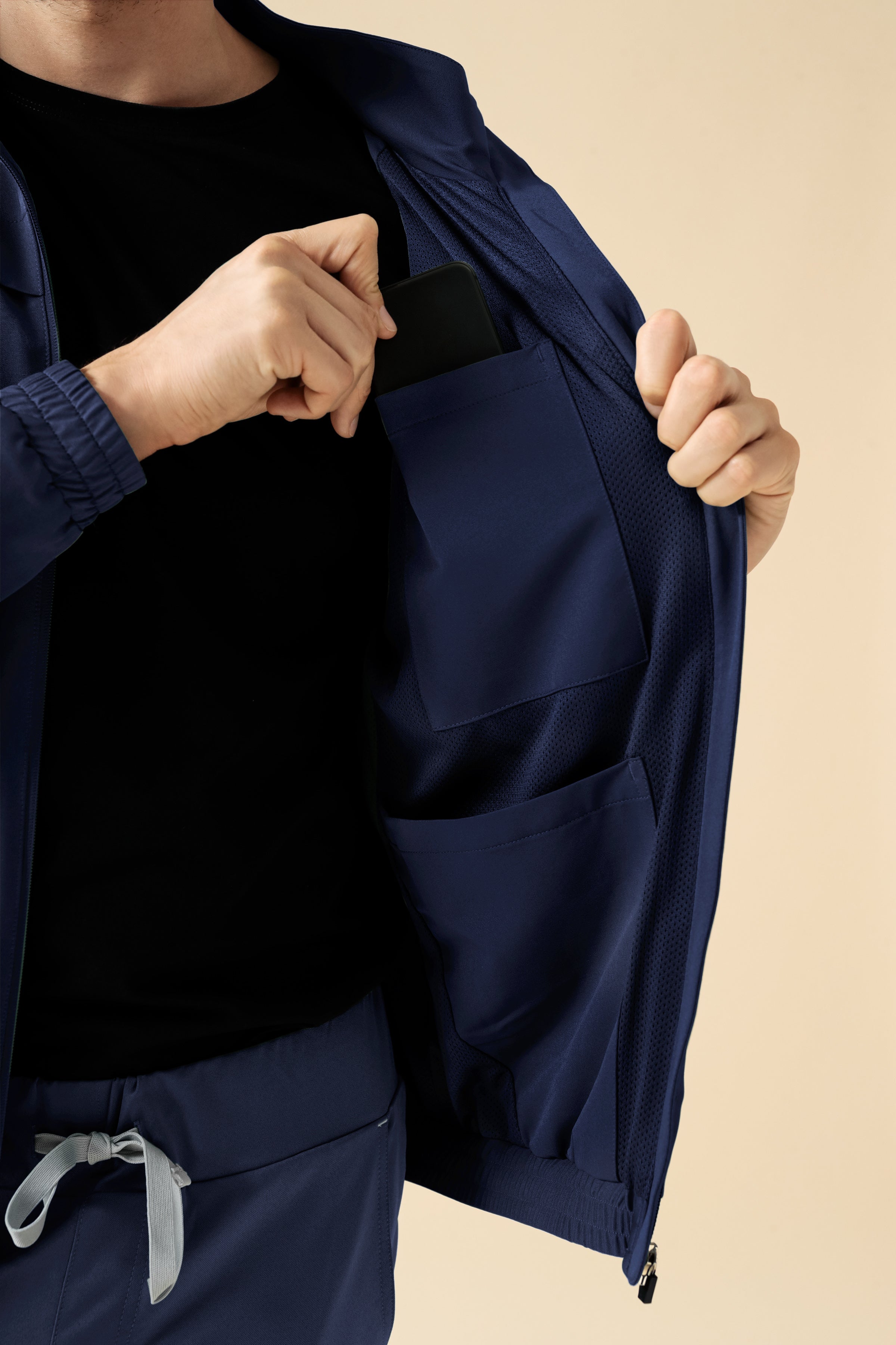 KAERE Blousonjacke Herren - mit elastischen Bündchen navy