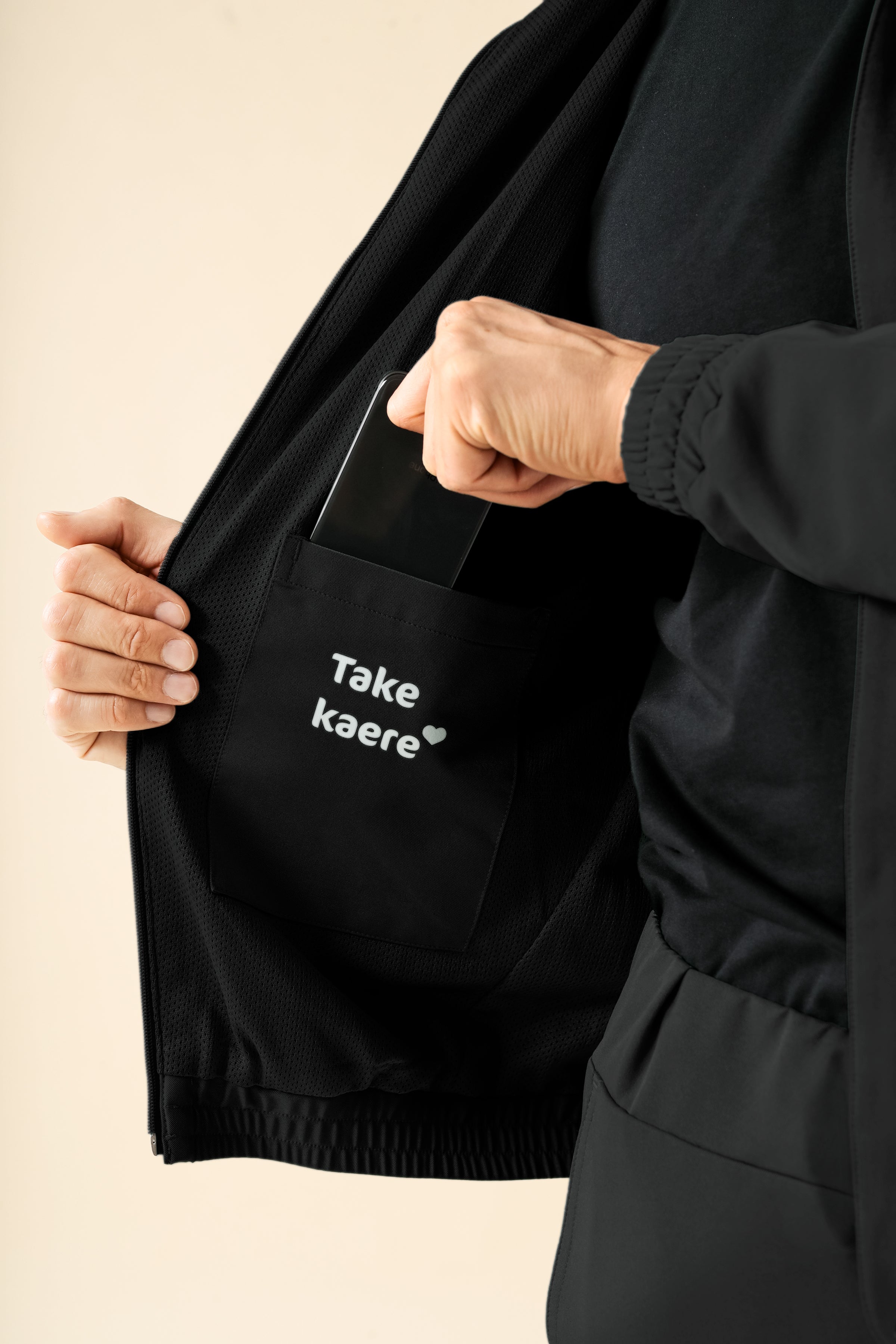 KAERE Blousonjacke Herren - mit elastischen Bündchen schwarz