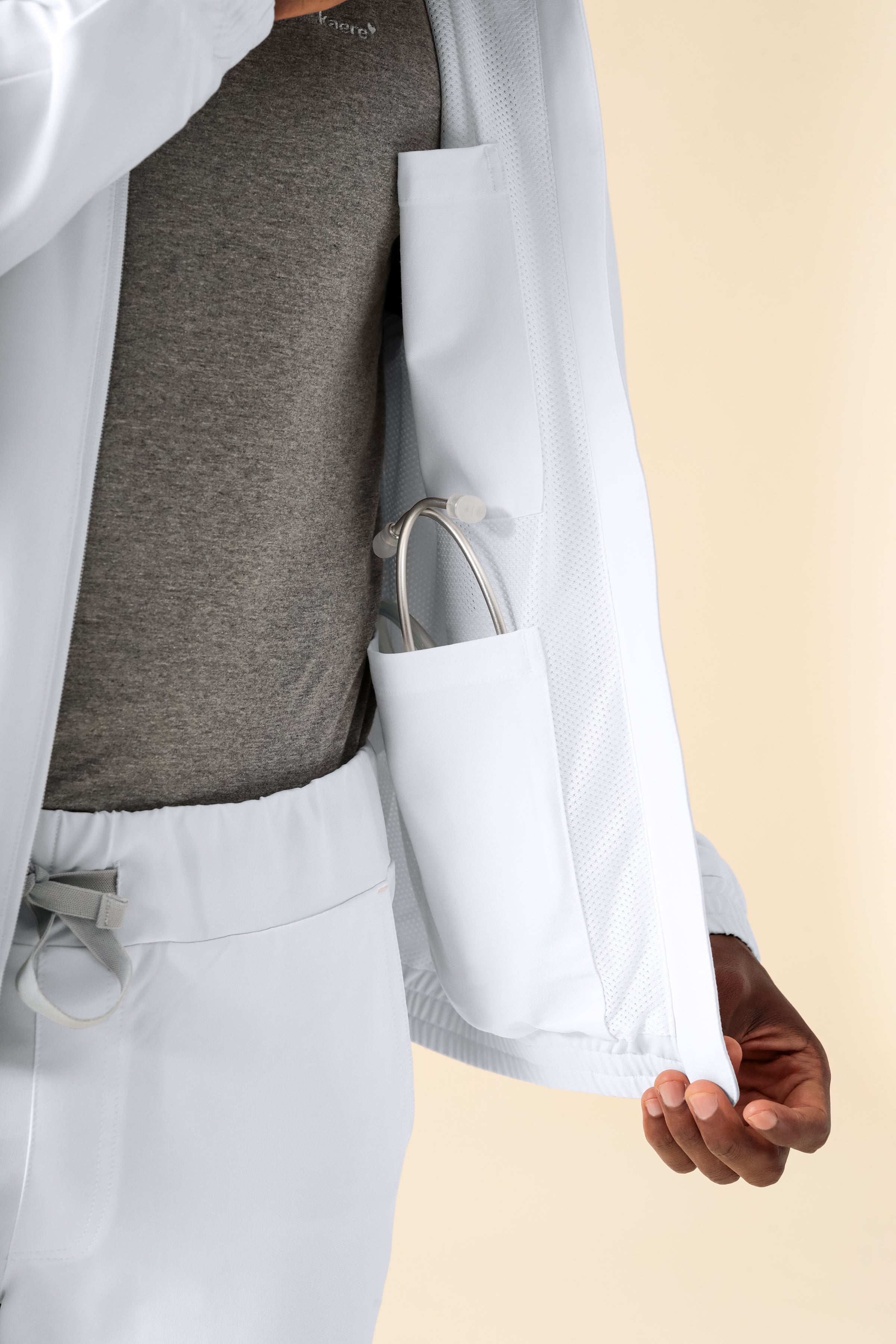 KAERE Blousonjacke Herren - mit elastischen Bündchen weiß