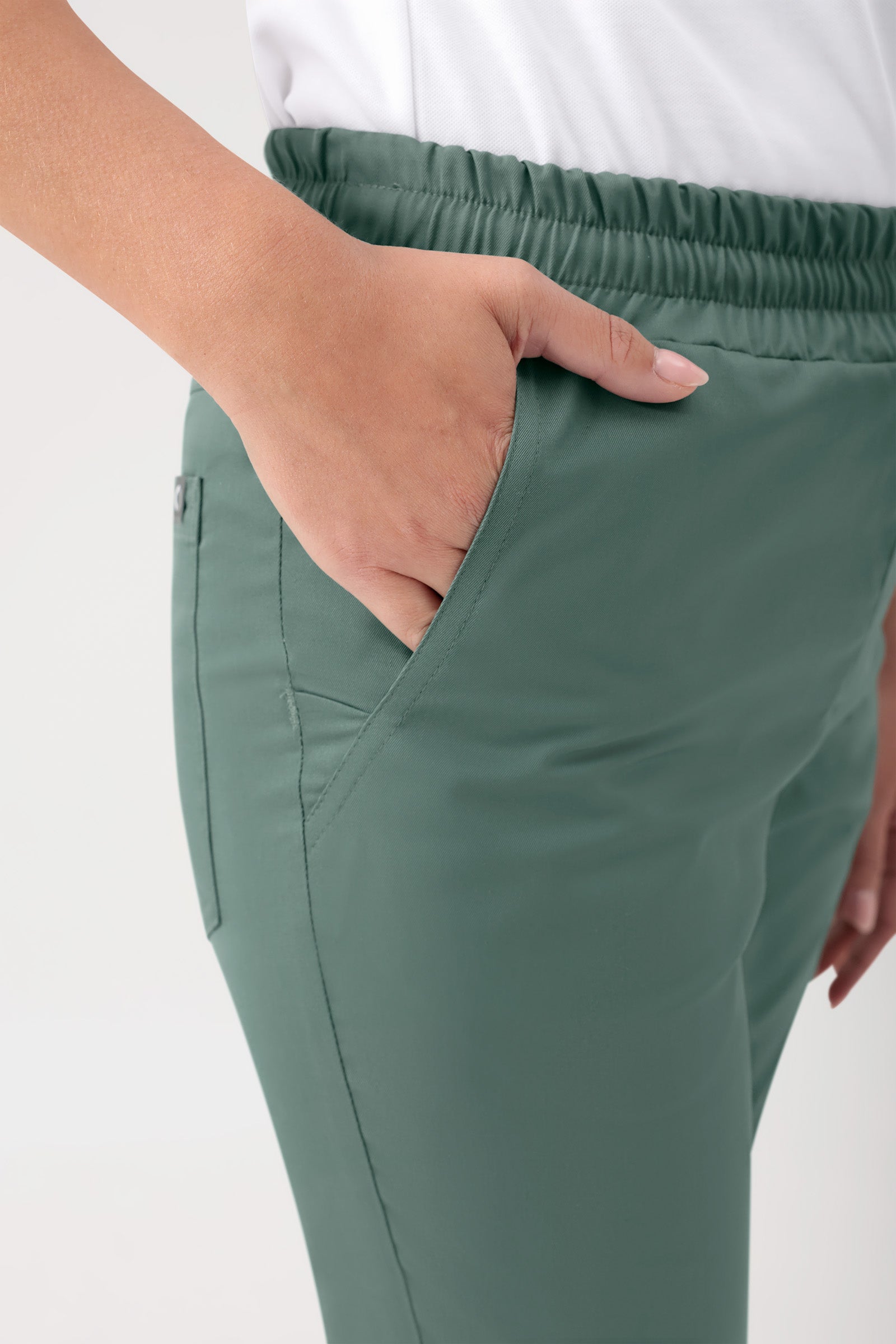 GREEN Stretch Hose Unisex - Rundumgummibund dunkelgrün