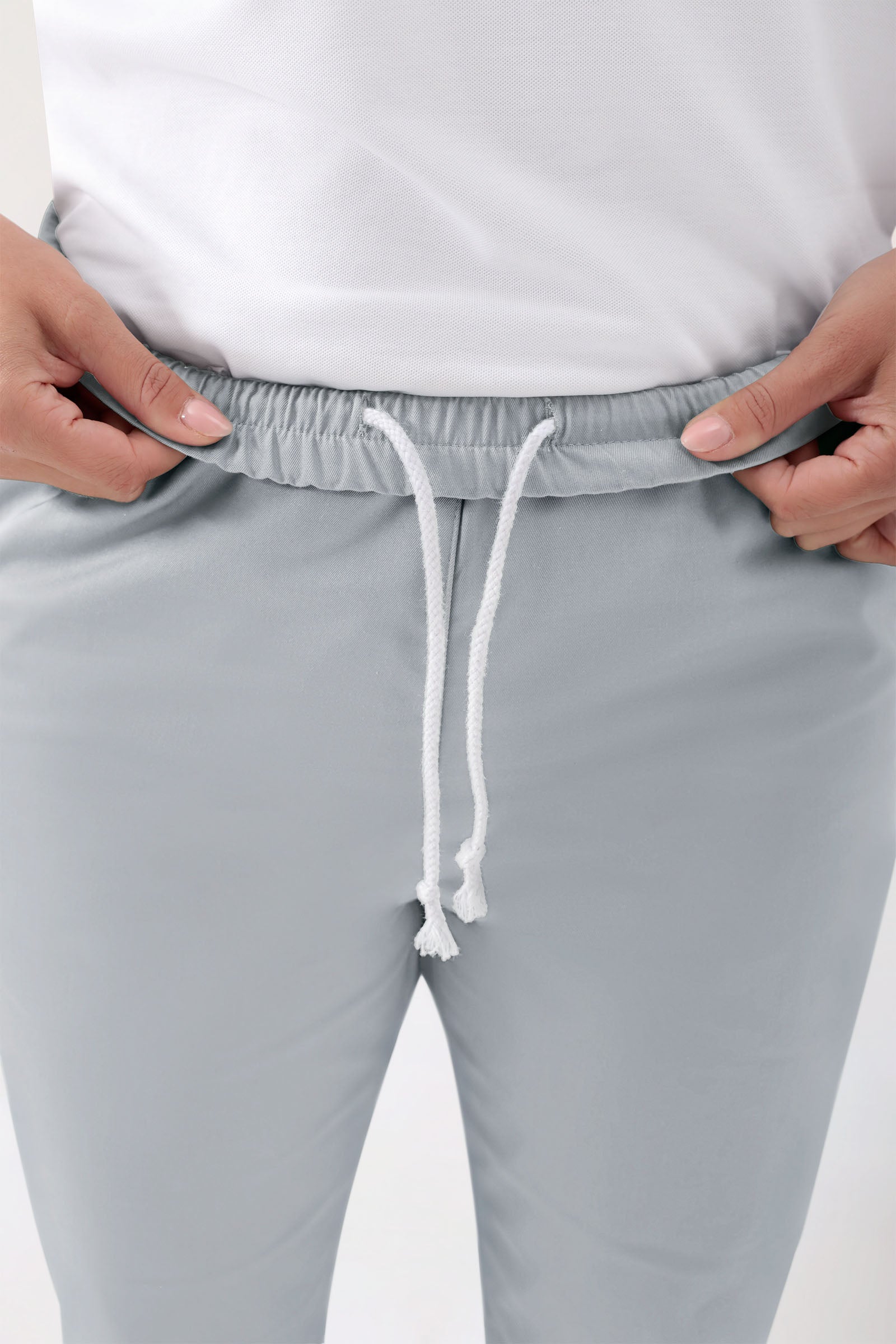 GREEN Stretch Hose Unisex - Rundumgummibund perlgrau