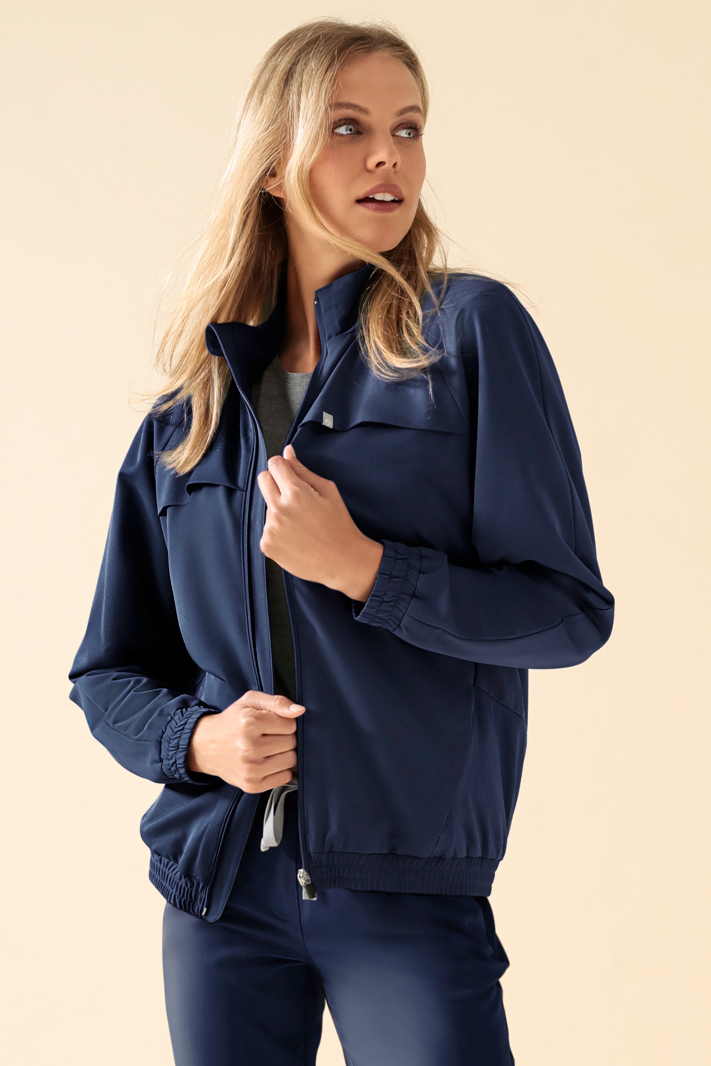 KAERE Blousonjacke Damen - mit elastischen Bündchen navy