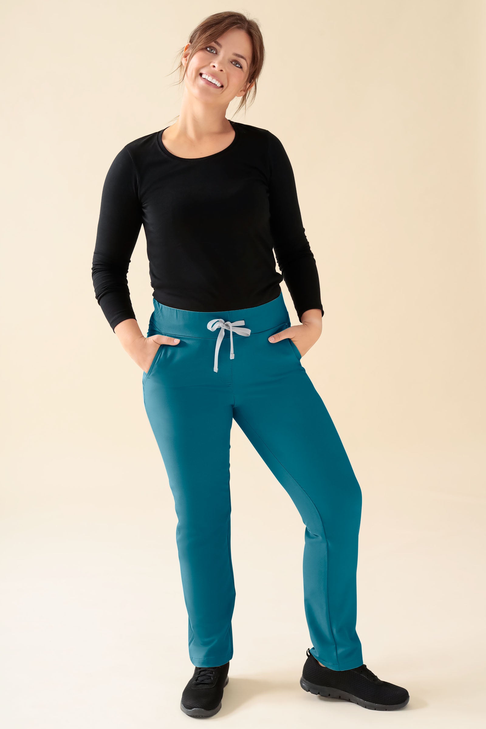 KAERE Hose Damen - gerader Saum Kurzgr. ohne Beintaschen petrol