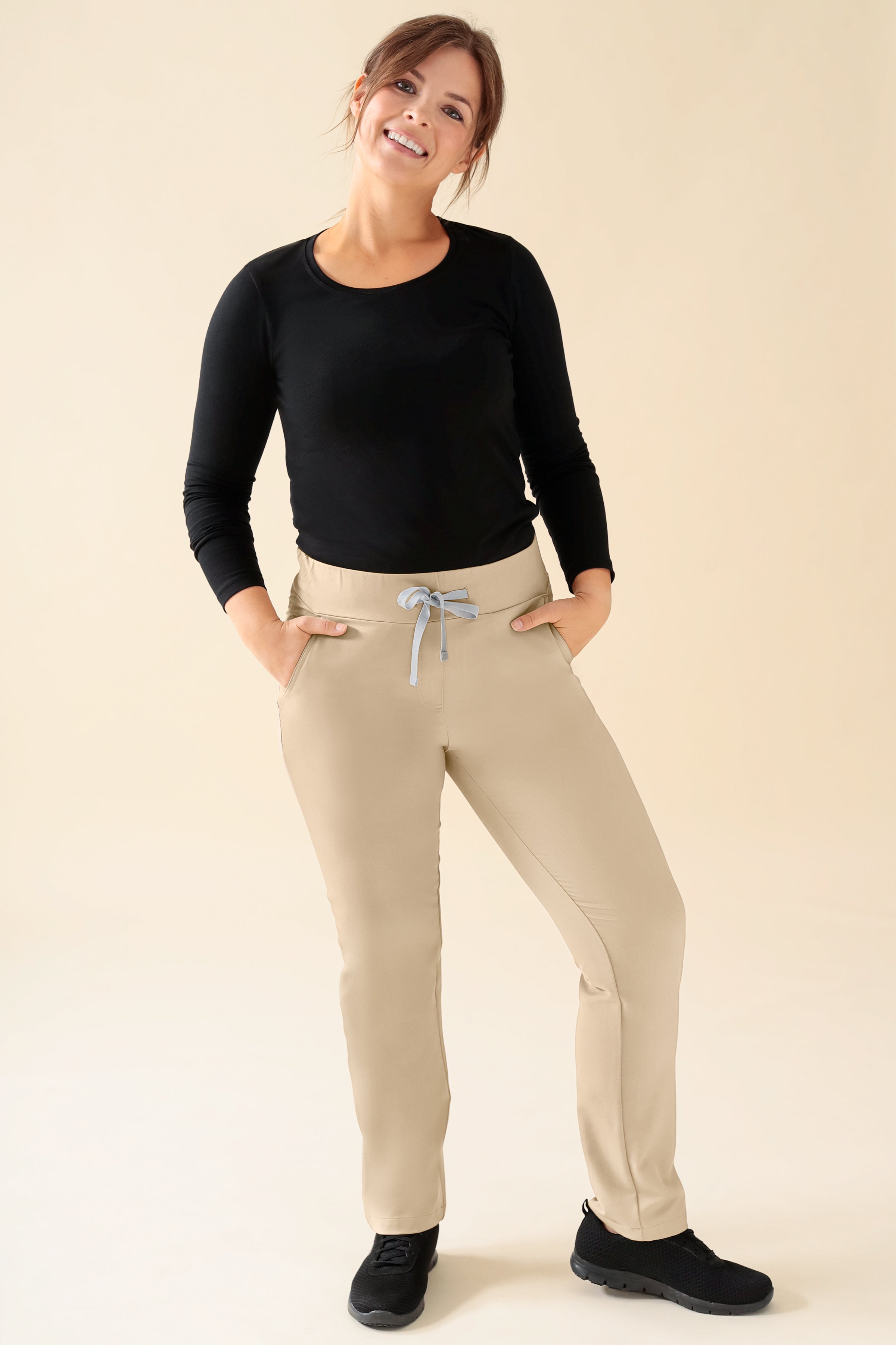 KAERE Hose Damen - gerader Saum Kurzgr. ohne Beintaschen sand