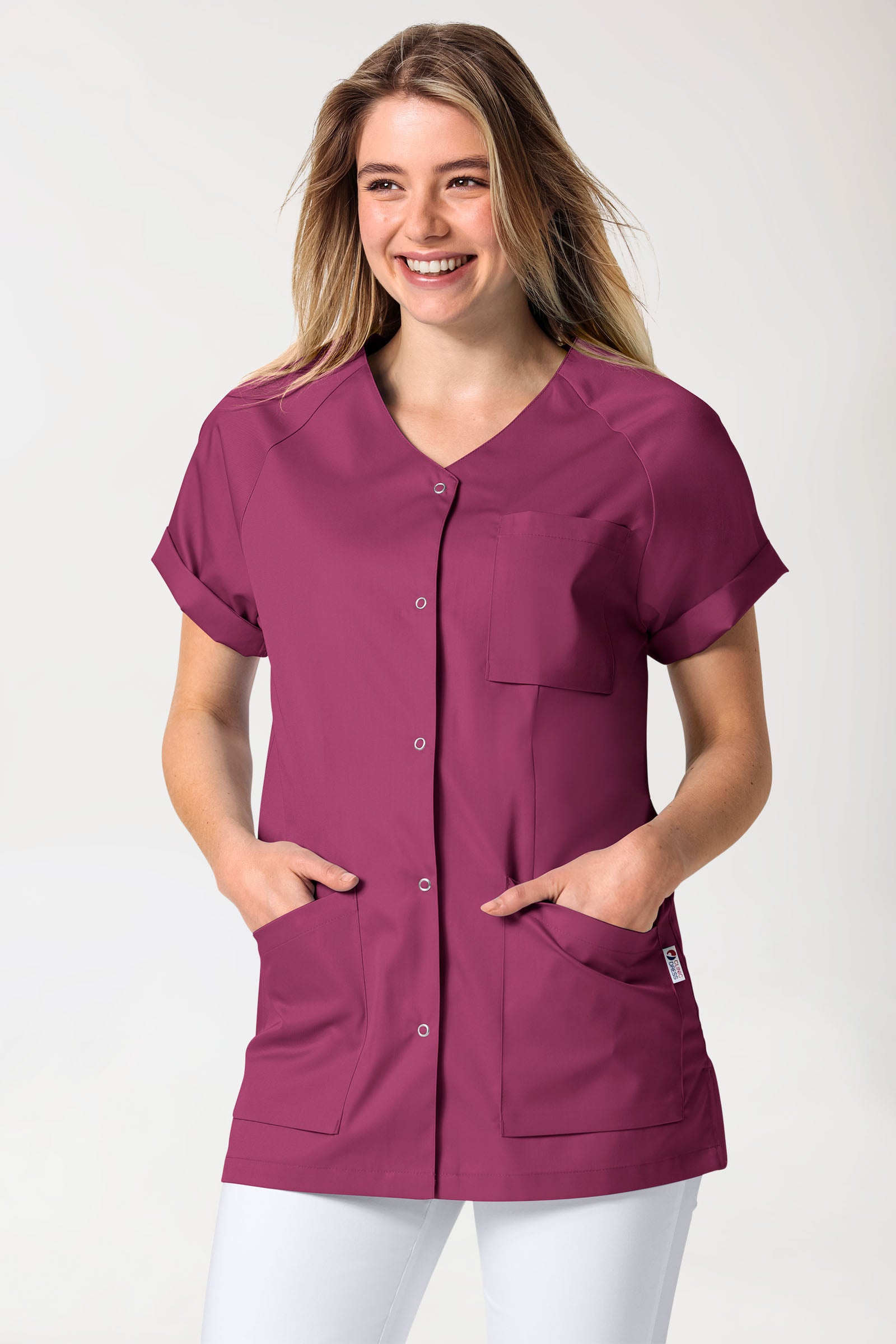 CORE Kasack Damen - durchgeknöpft berry