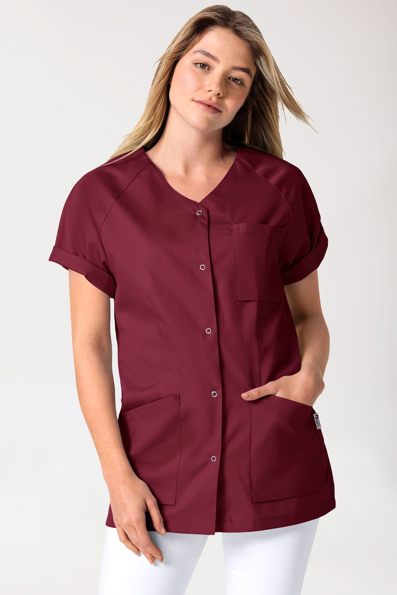 CORE Kasack Damen - durchgeknöpft bordeaux